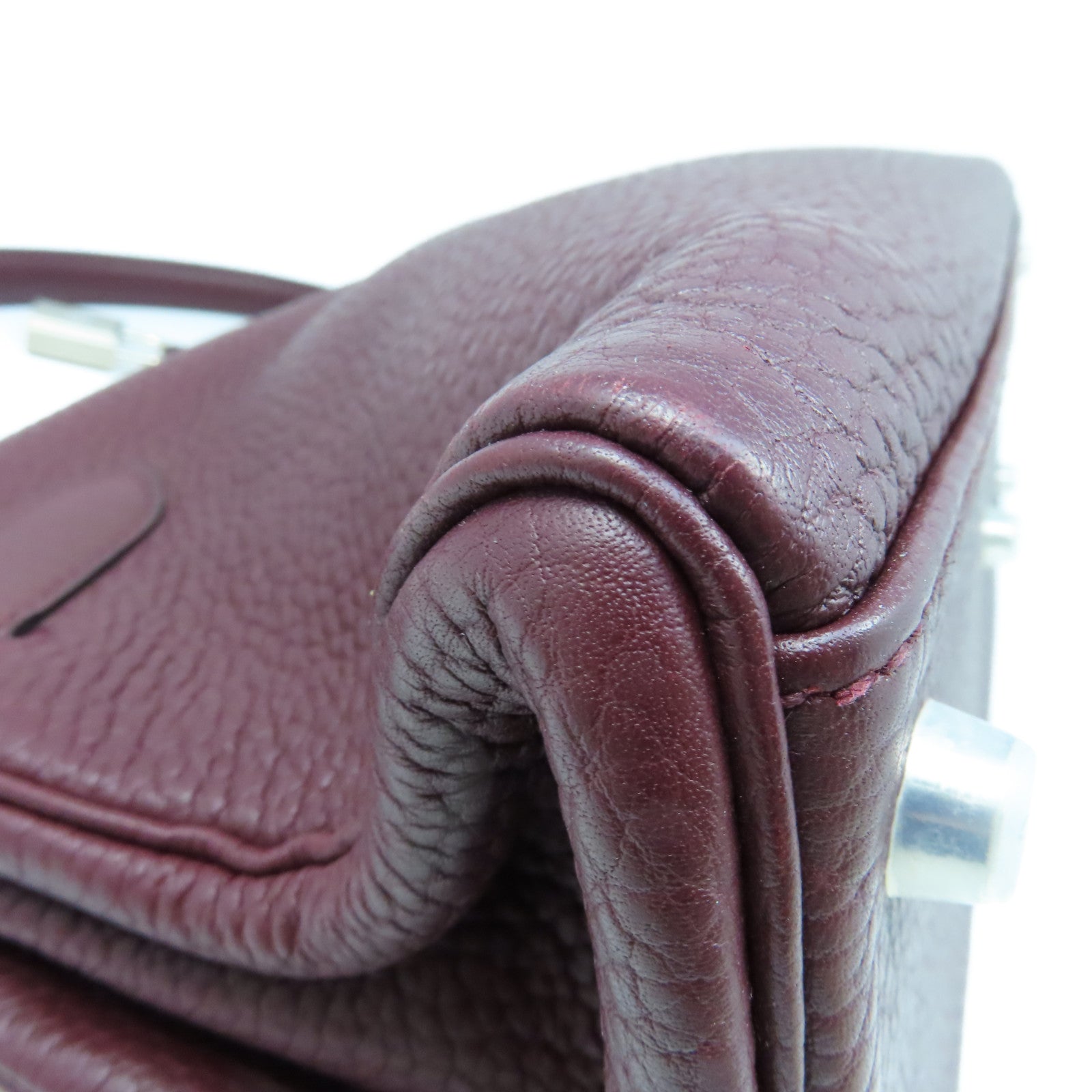 HERMES Clemence皮革Shoulder Kelly銀扣肩背袋啡色