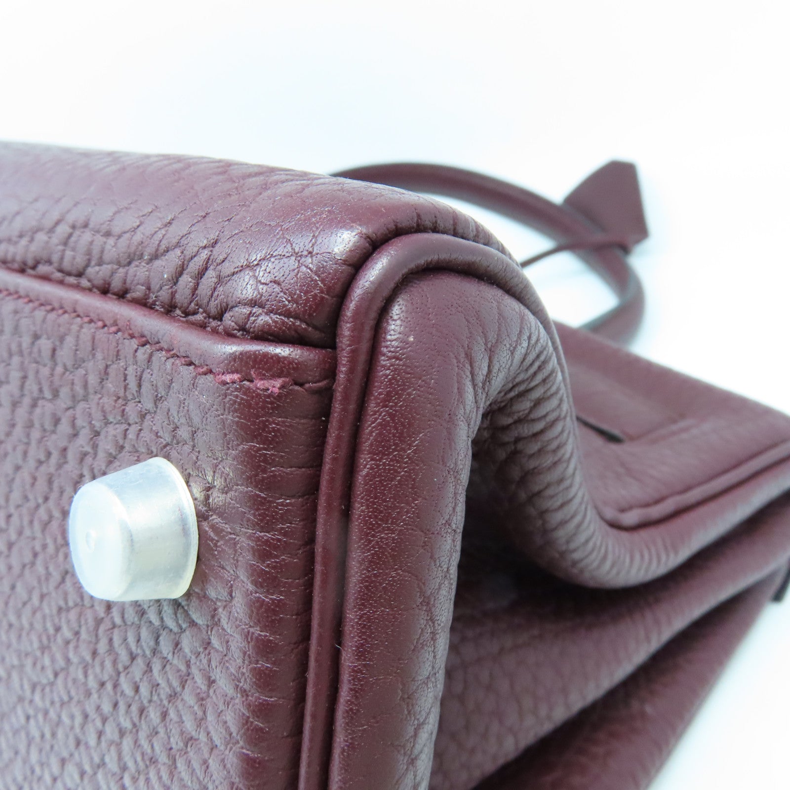 HERMES Clemence皮革Shoulder Kelly銀扣肩背袋啡色