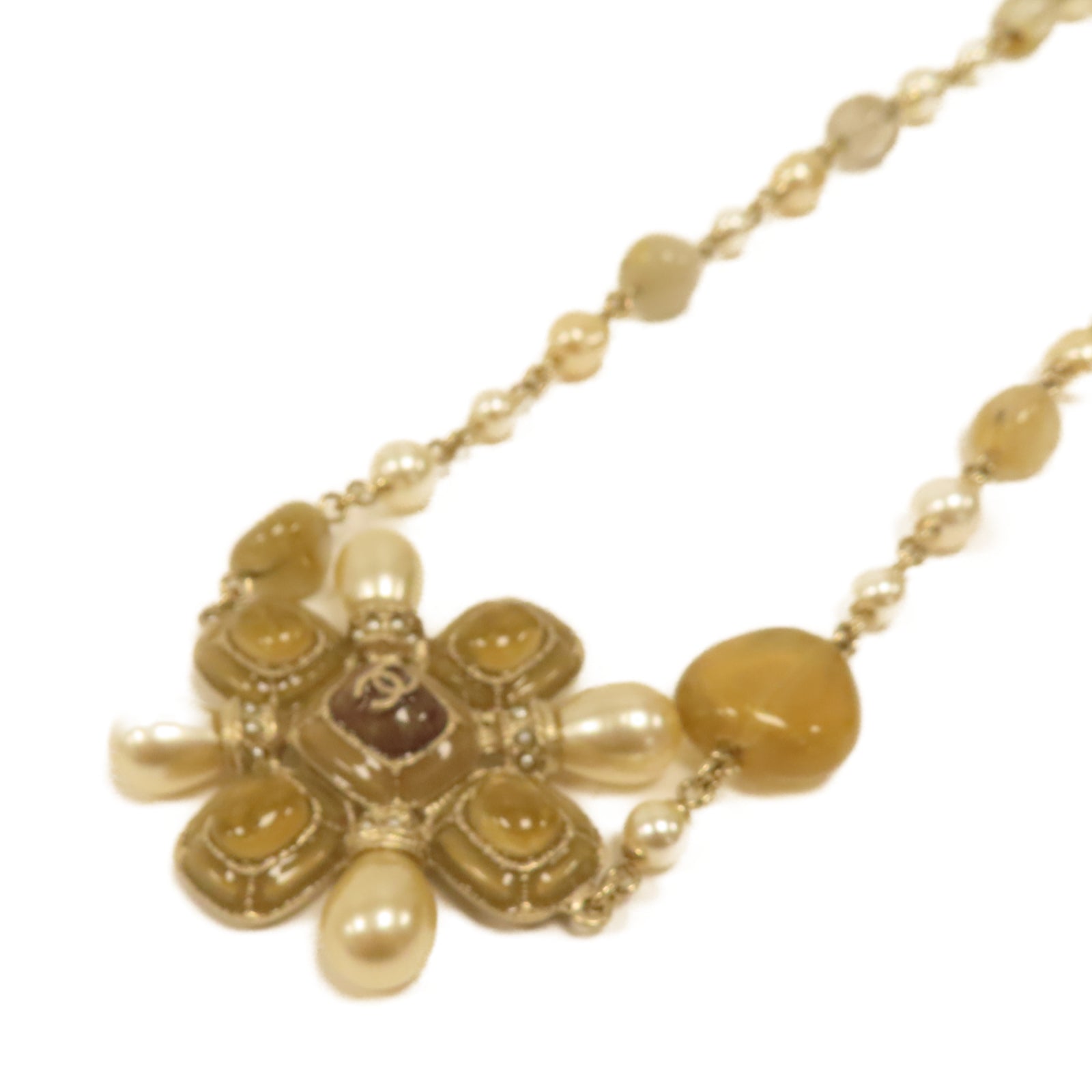 HERMES 金屬Necklace項鍊啡色/金色