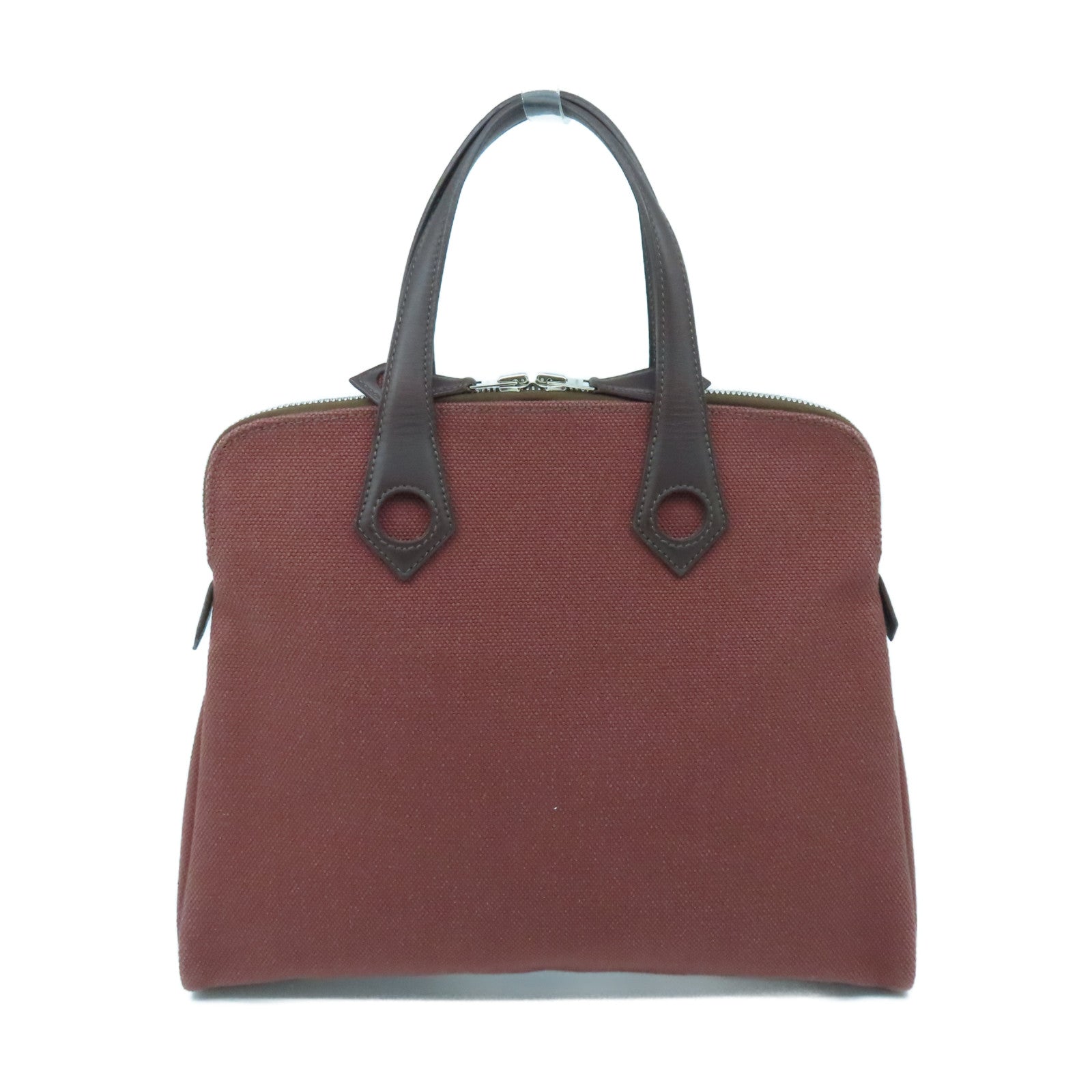 HERMES 帆布Hand Bag銀扣手挽袋紅色