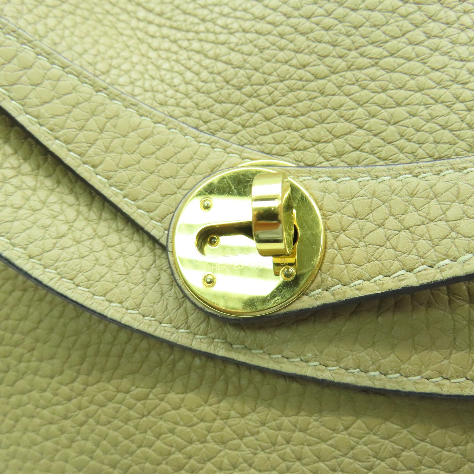 HERMES Taurillon Clemence皮革Lindy 26金扣手挽肩背兩用袋啡色