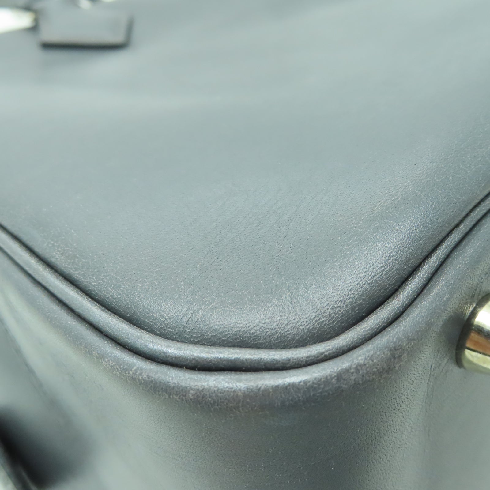 HERMES Box Calf皮革Plume 32銀扣手挽袋石墨灰色