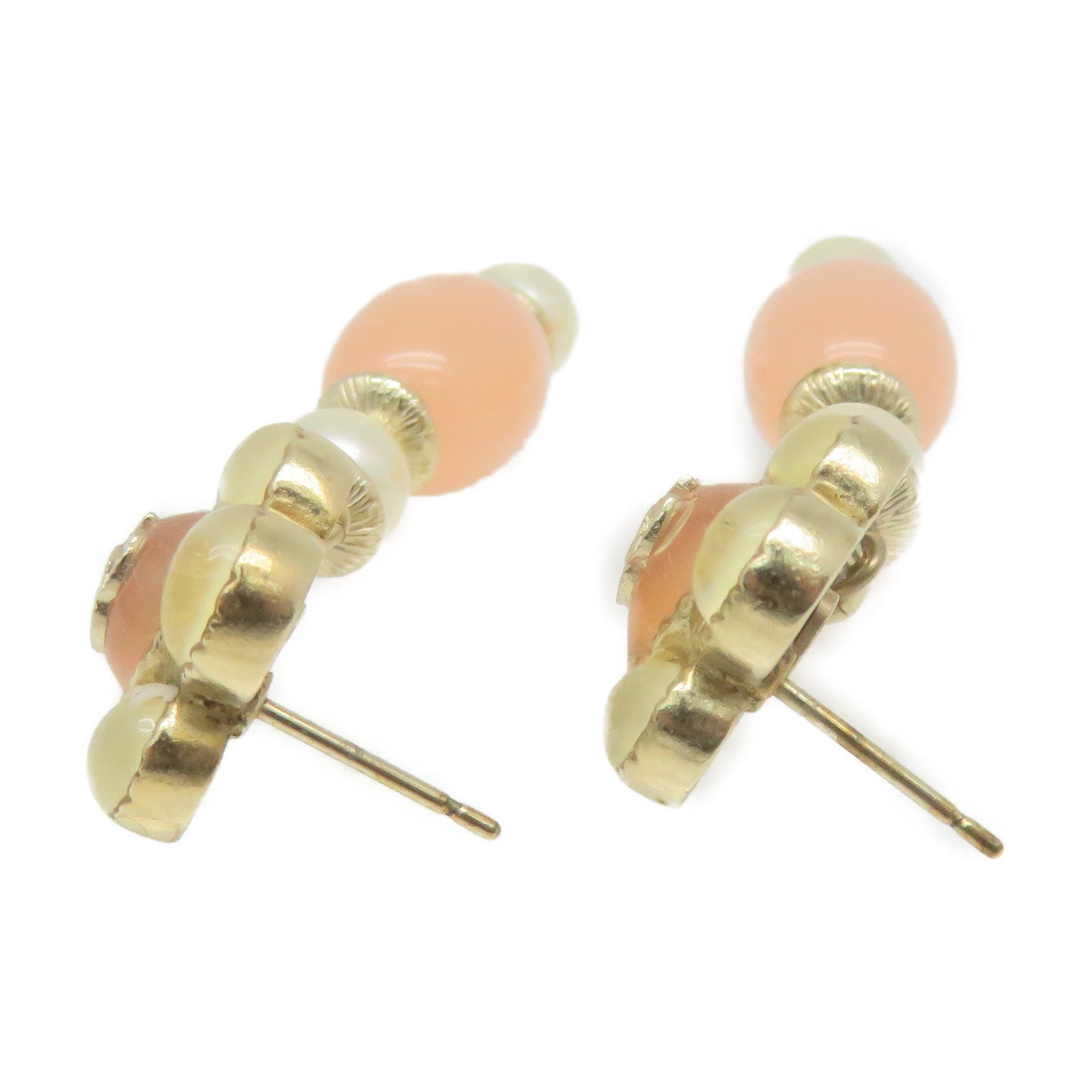 CHANEL 金屬/PCV/仿珍珠Earrings耳環粉紅色/米白色