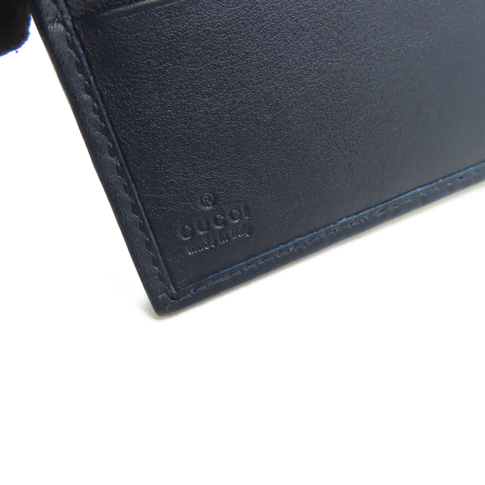GUCCI 牛皮皮革Short Wallet短錢包寶藍色