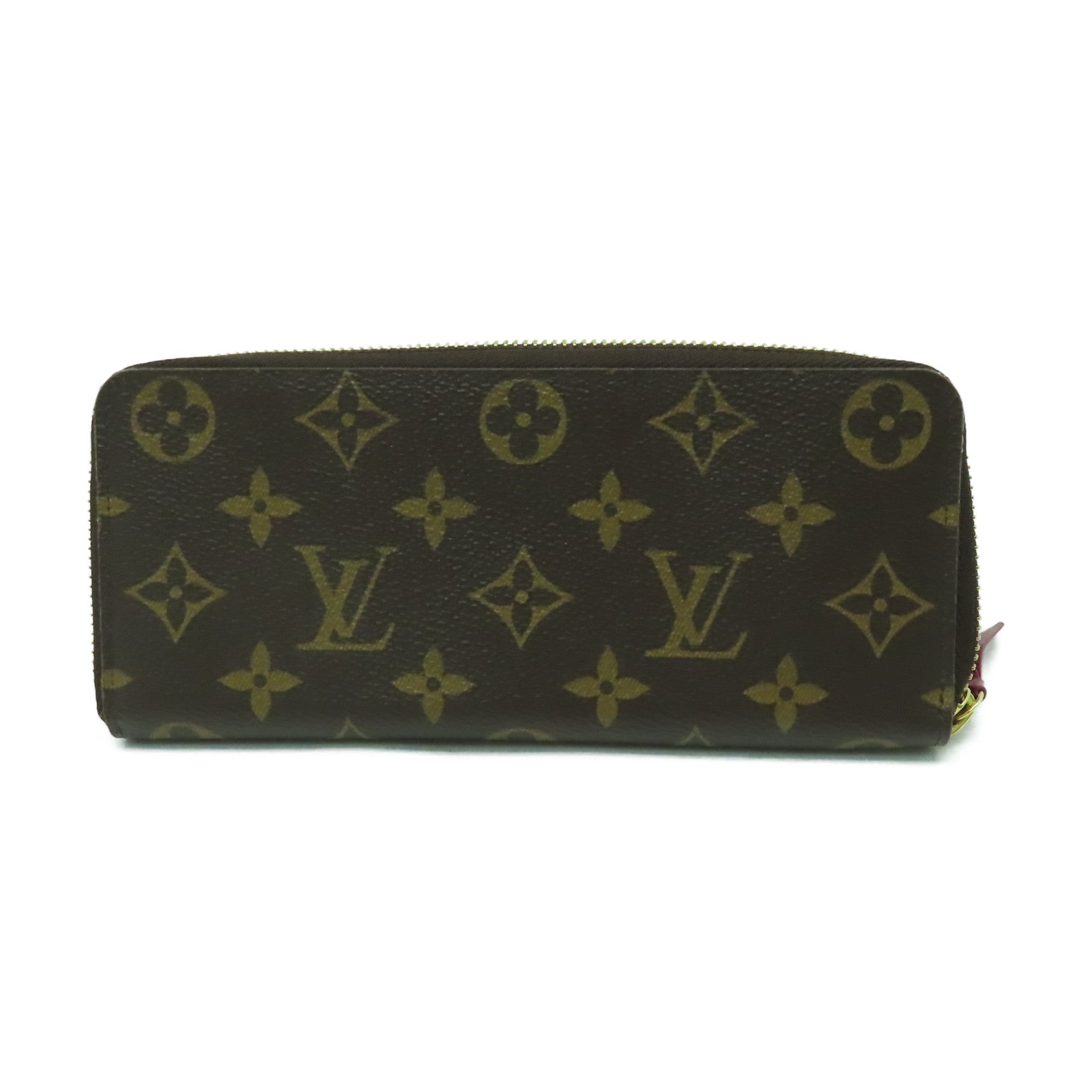 LOUIS VUITTON Monogram Clemence金扣長錢包啡色