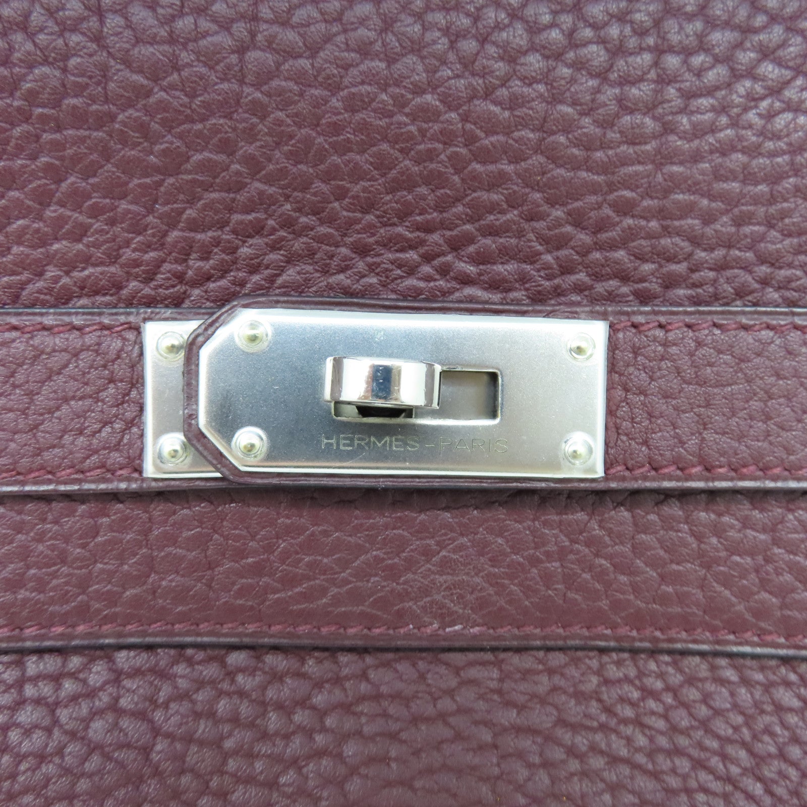 HERMES Clemence皮革Shoulder Kelly銀扣肩背袋啡色