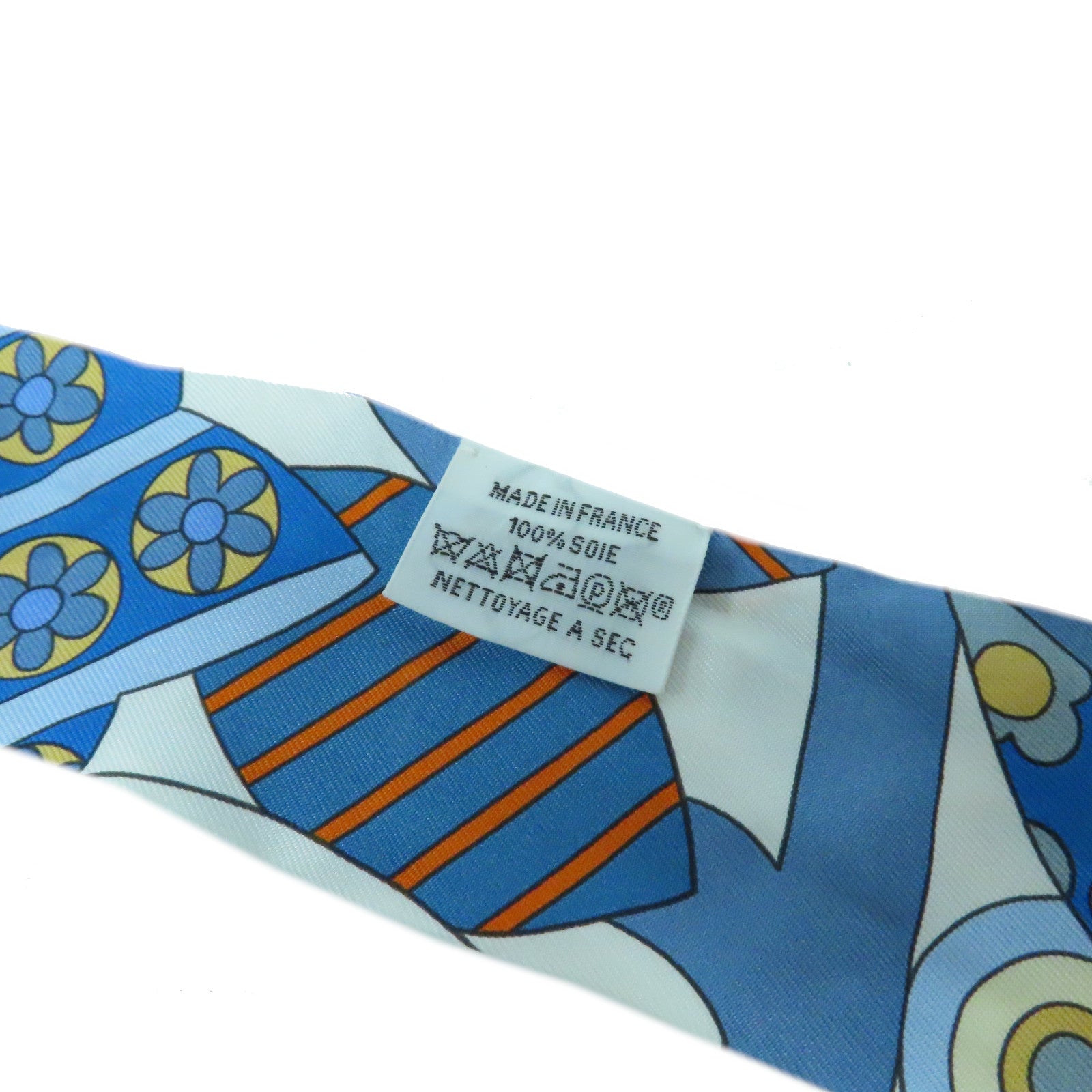 HERMES 絲質Twilly Scarf絲巾藍色