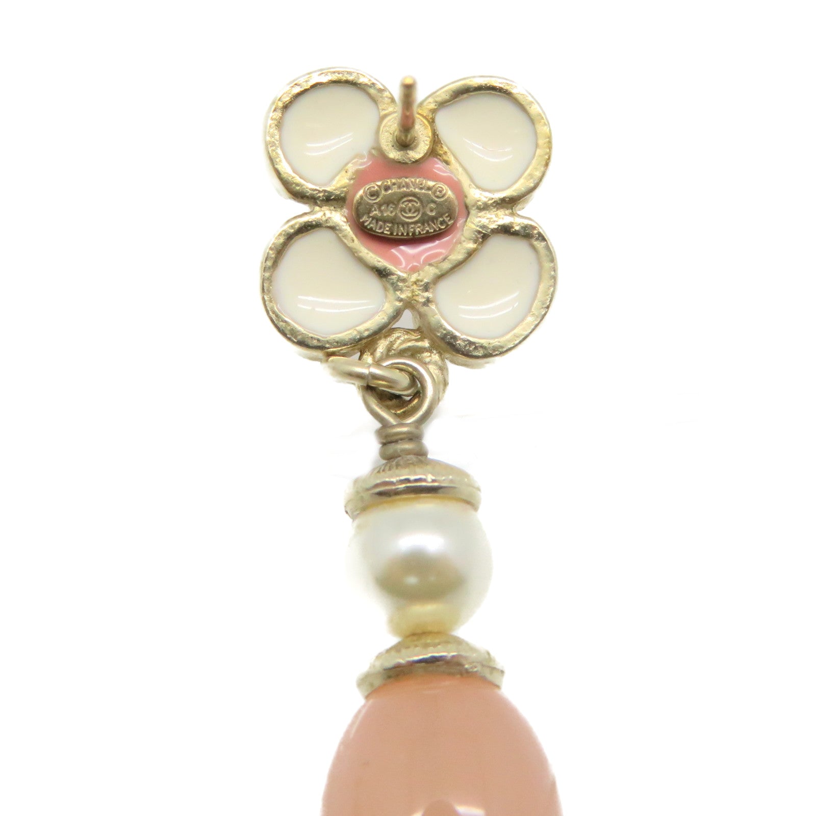 CHANEL 金屬/PCV/仿珍珠Earrings耳環粉紅色/米白色