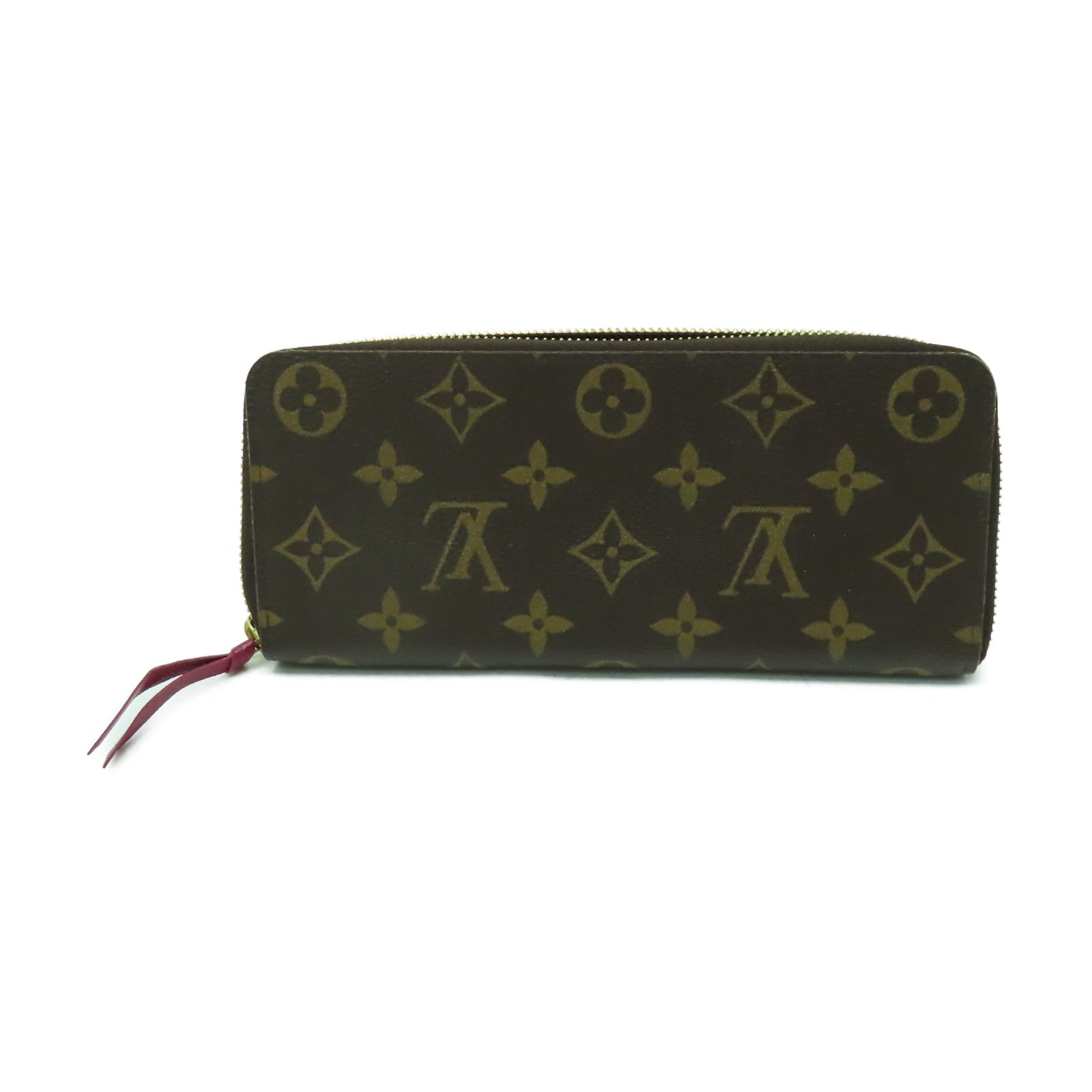 LOUIS VUITTON Monogram Clemence金扣長錢包啡色