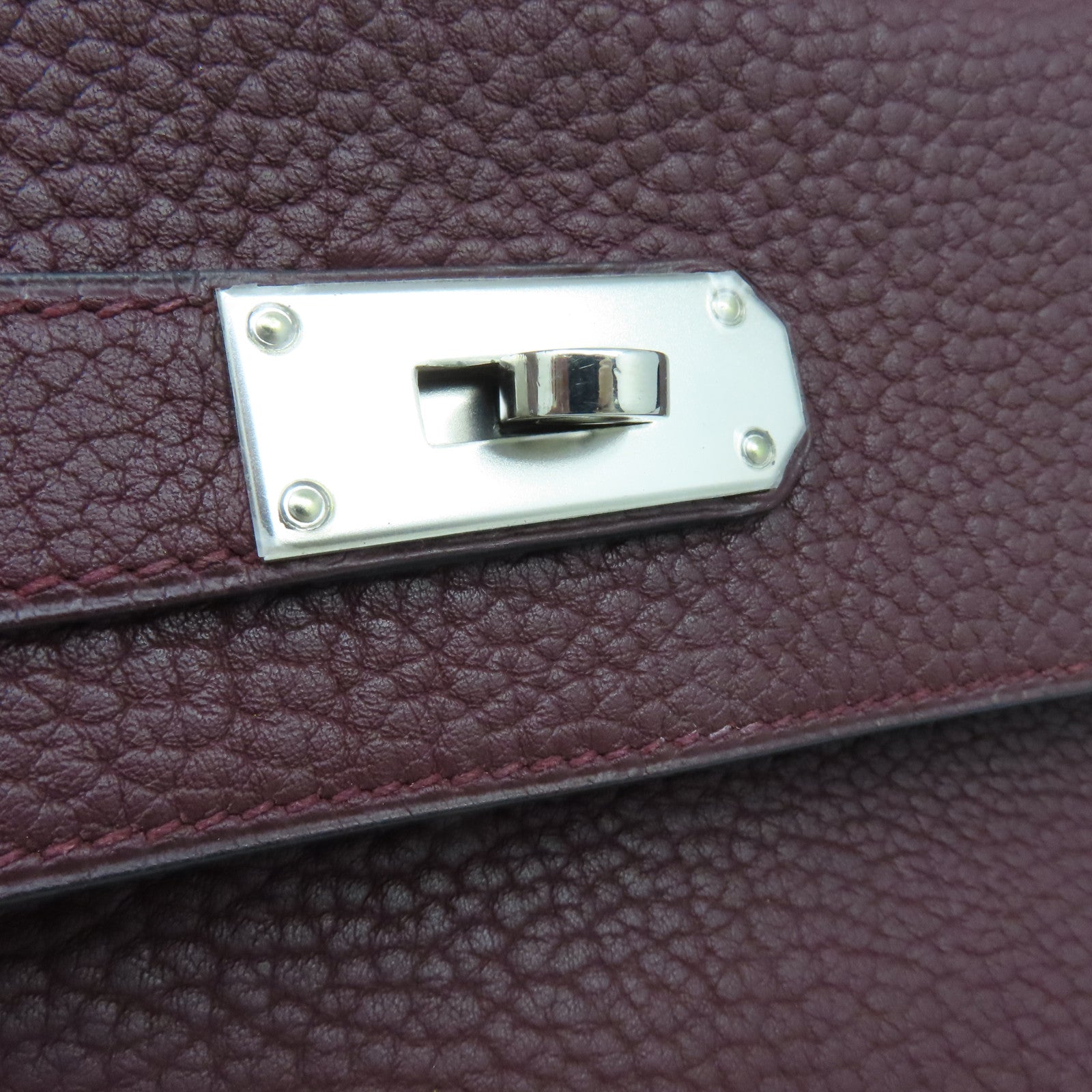 HERMES Clemence皮革Shoulder Kelly銀扣肩背袋啡色