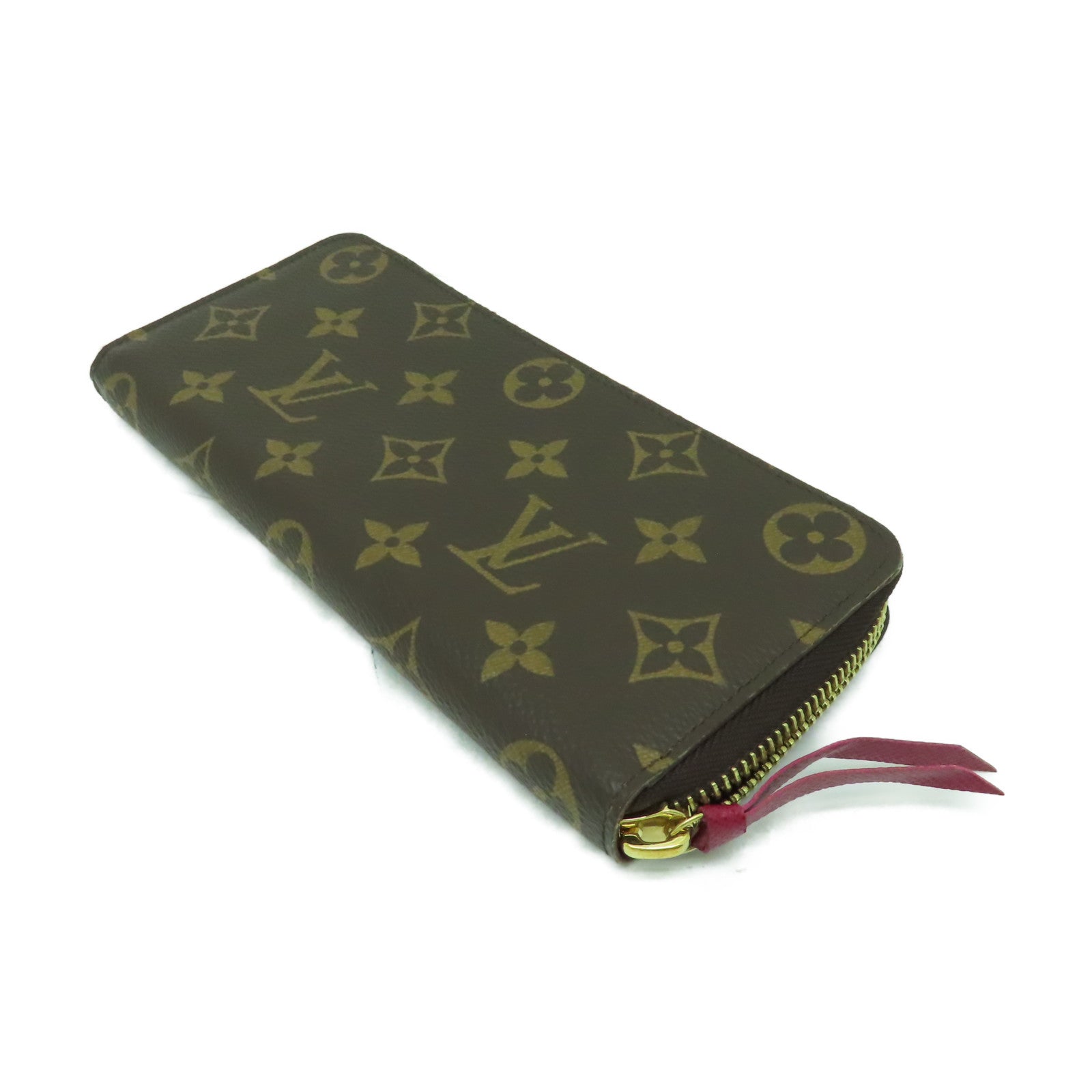 LOUIS VUITTON Monogram Clemence金扣長錢包啡色
