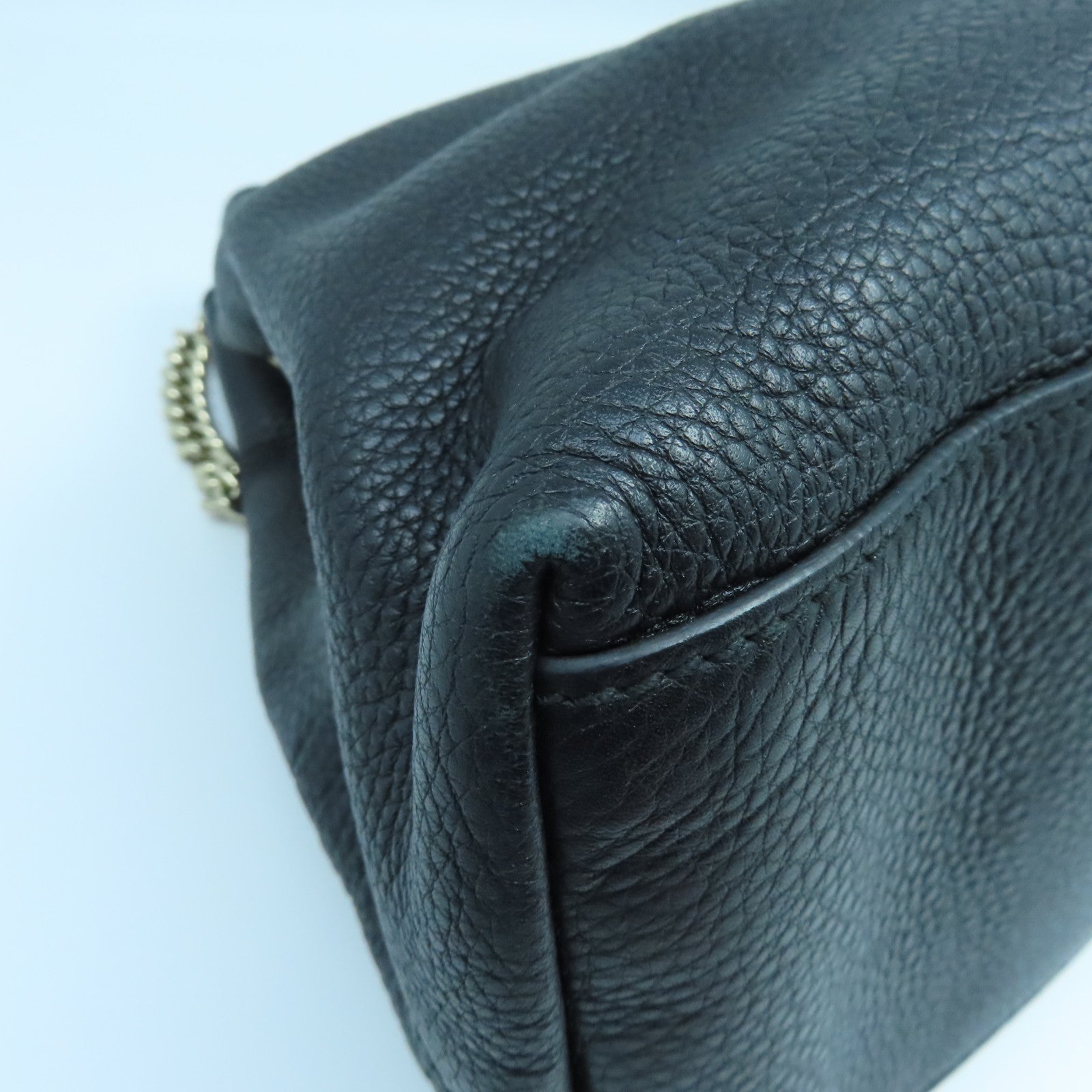 GUCCI 牛皮皮革Chain Shoulder金扣肩背袋黑色