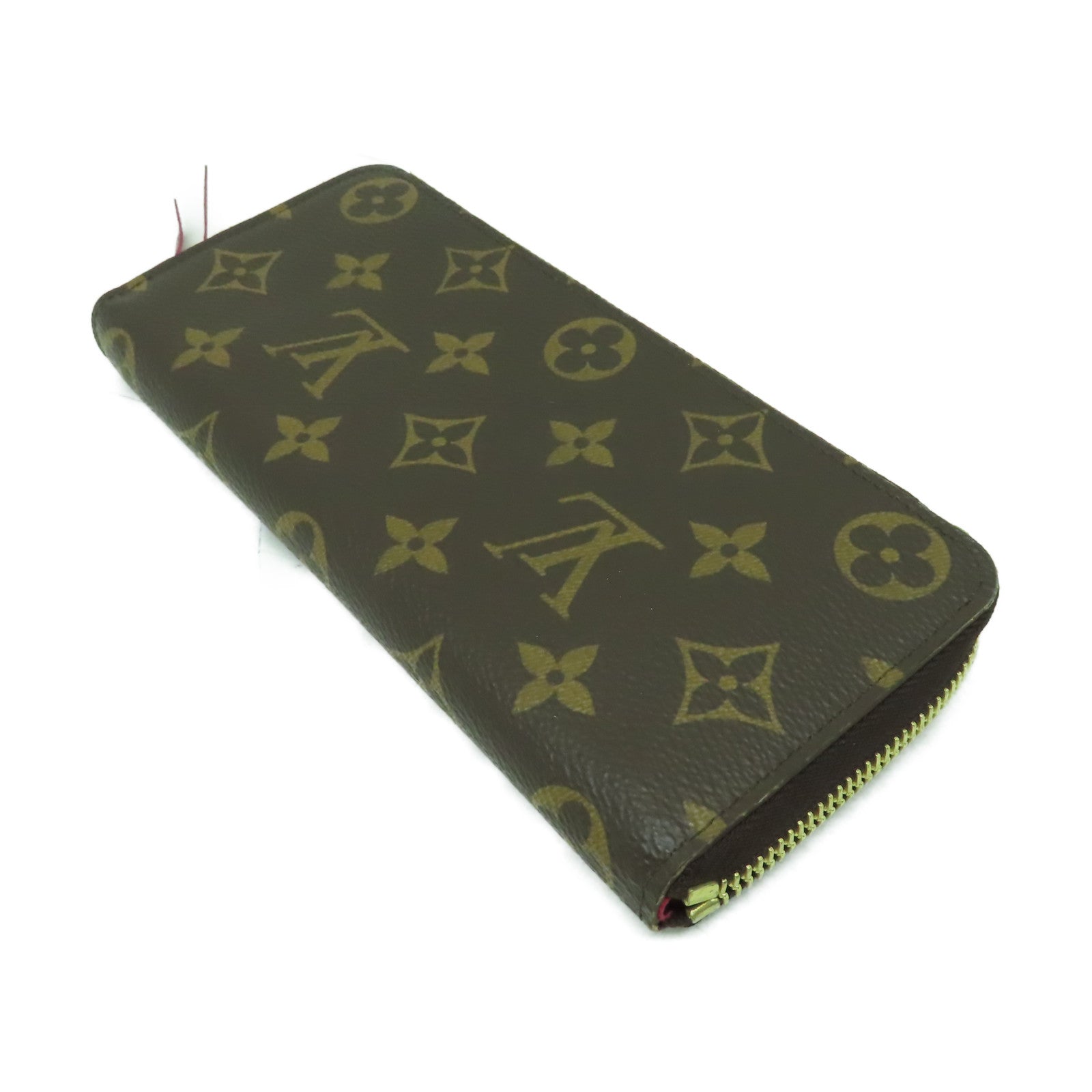LOUIS VUITTON Monogram Clemence金扣長錢包啡色