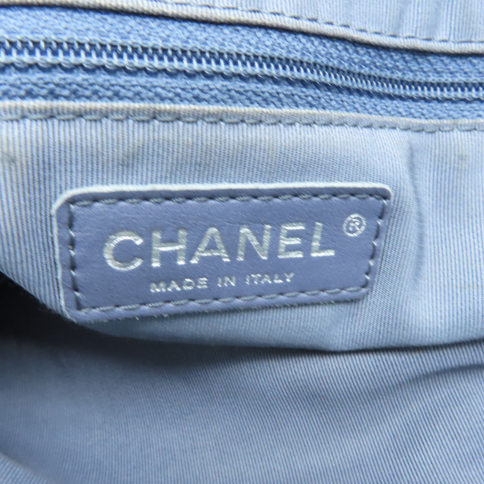 CHANEL 麂皮皮革2 Way Chain Shoulder銀扣手挽肩背兩用袋深藍色