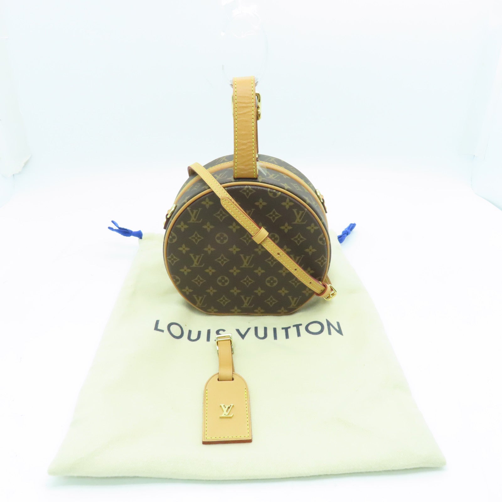 LOUIS VUITTON Monogram Bolite Petite Chapeau Gold Buckle Shoulder Bag Brown