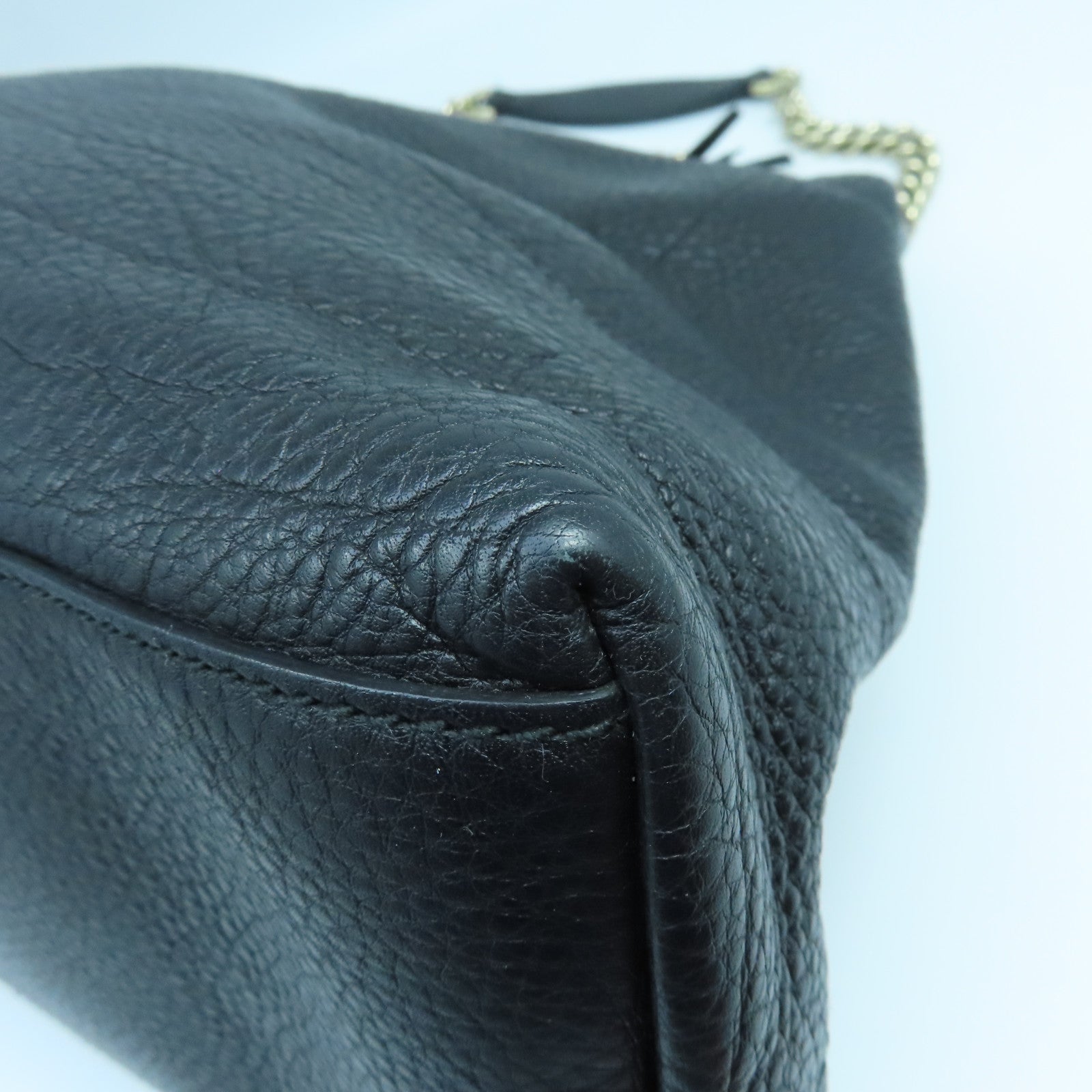 GUCCI 牛皮皮革Chain Shoulder金扣肩背袋黑色