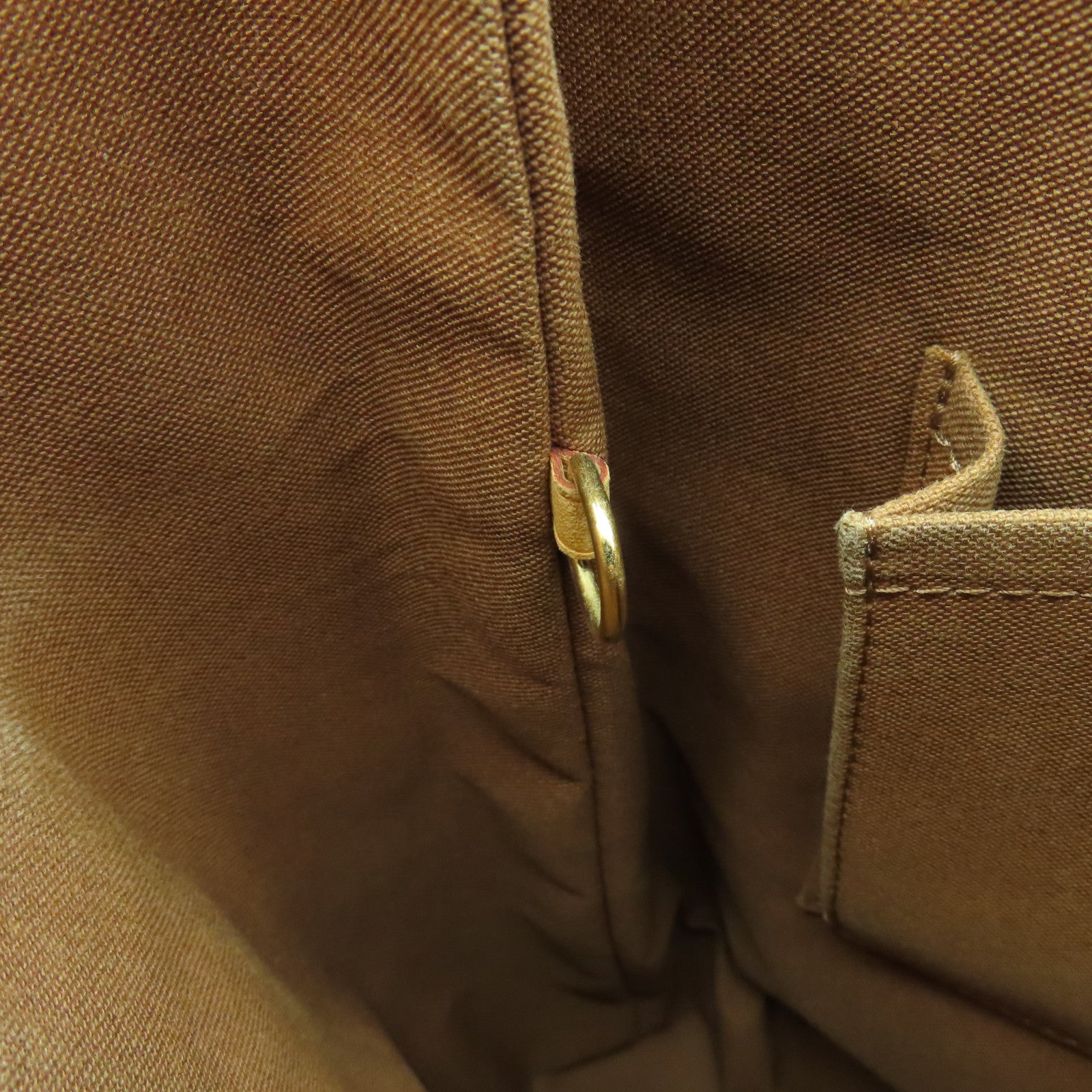 LOUIS VUITTON Monogram Beaubourg gold buckle handle bag brown