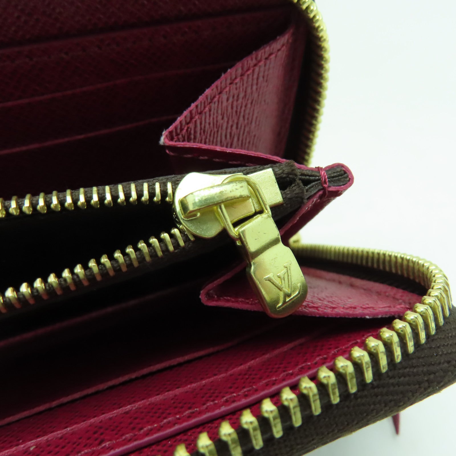 LOUIS VUITTON Monogram Clemence金扣長錢包啡色