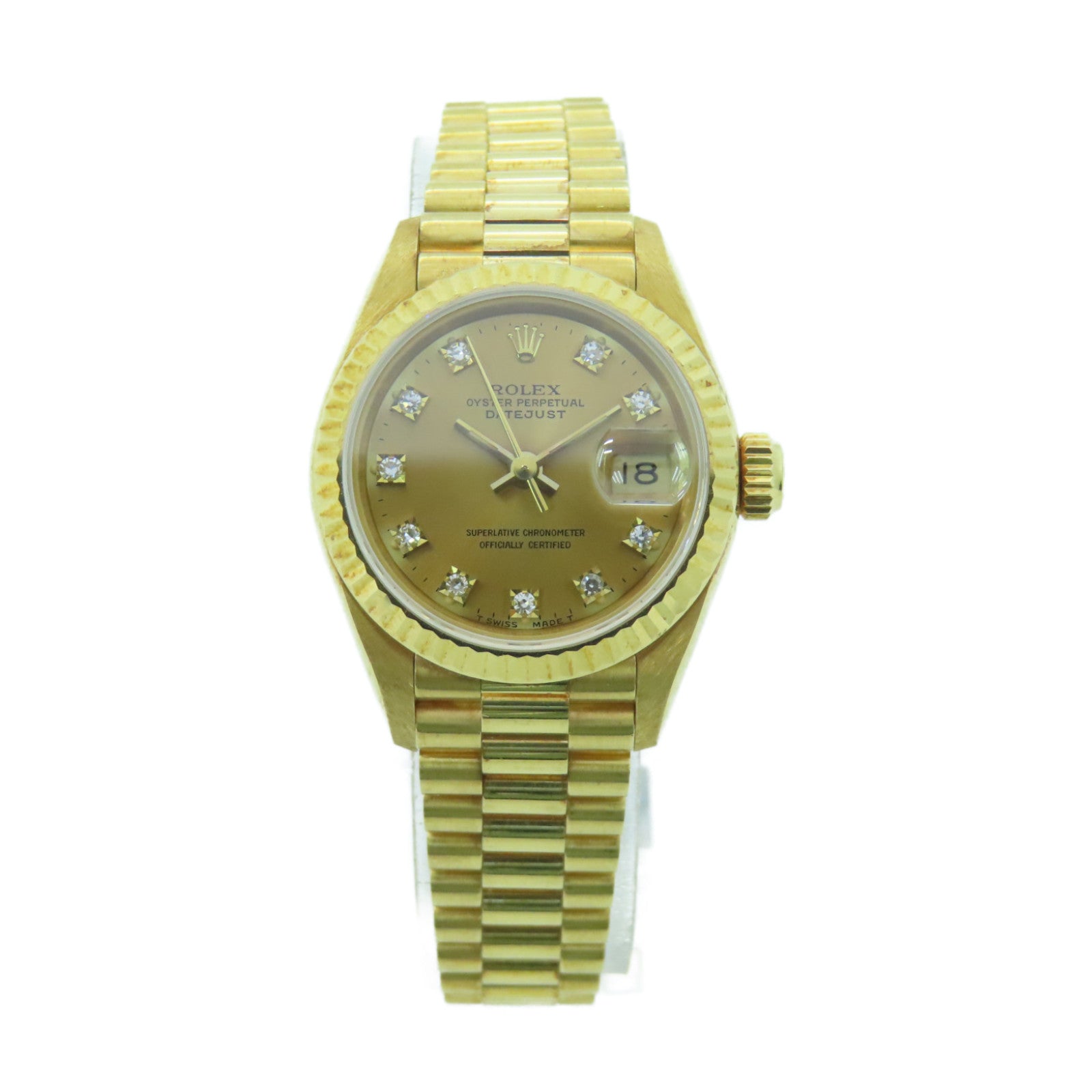 ROLEX Datejust 18K黄金/不鏽鋼手錶自動機芯金色