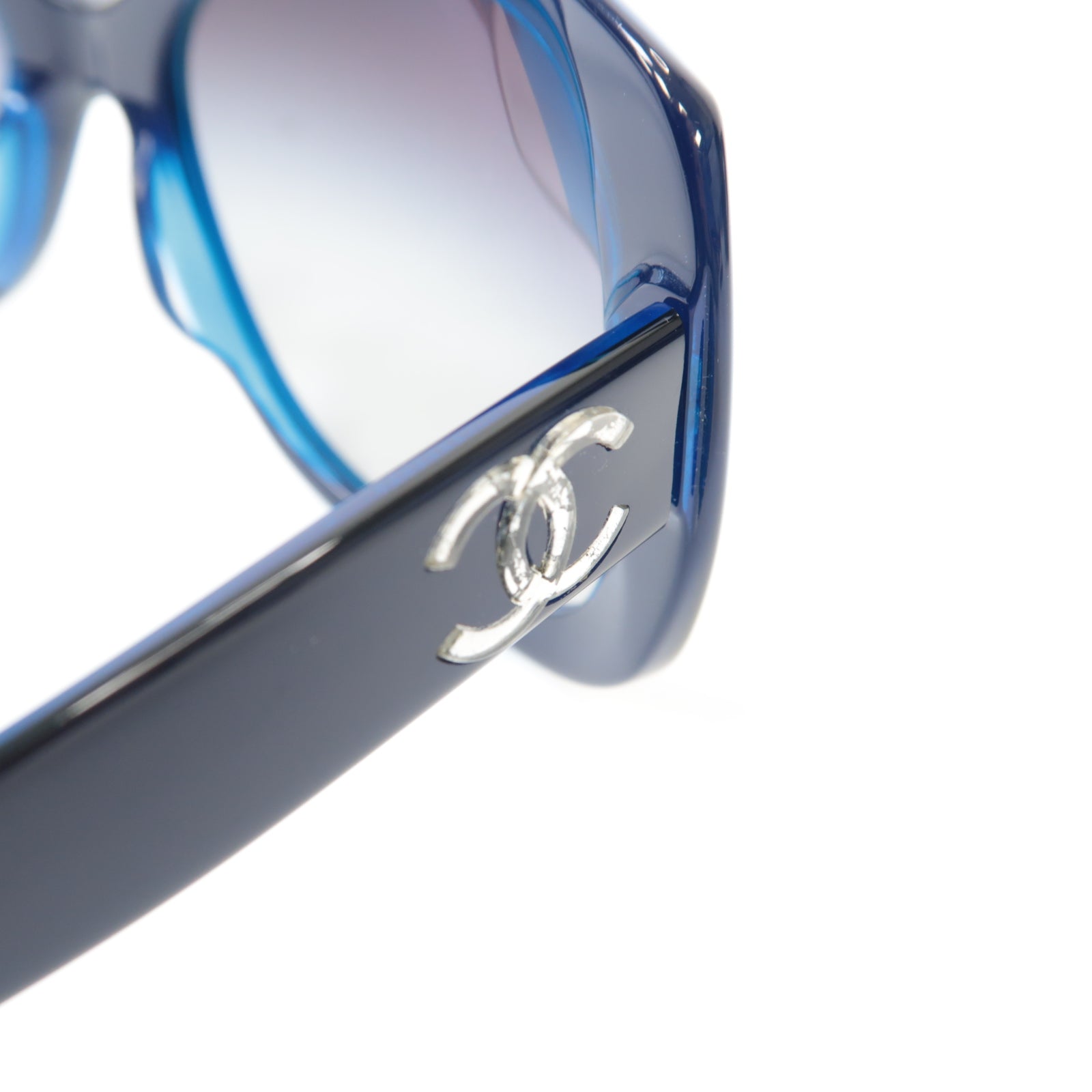 CHANEL PVC Sunglasses銀扣太陽眼鏡藍色/黑色