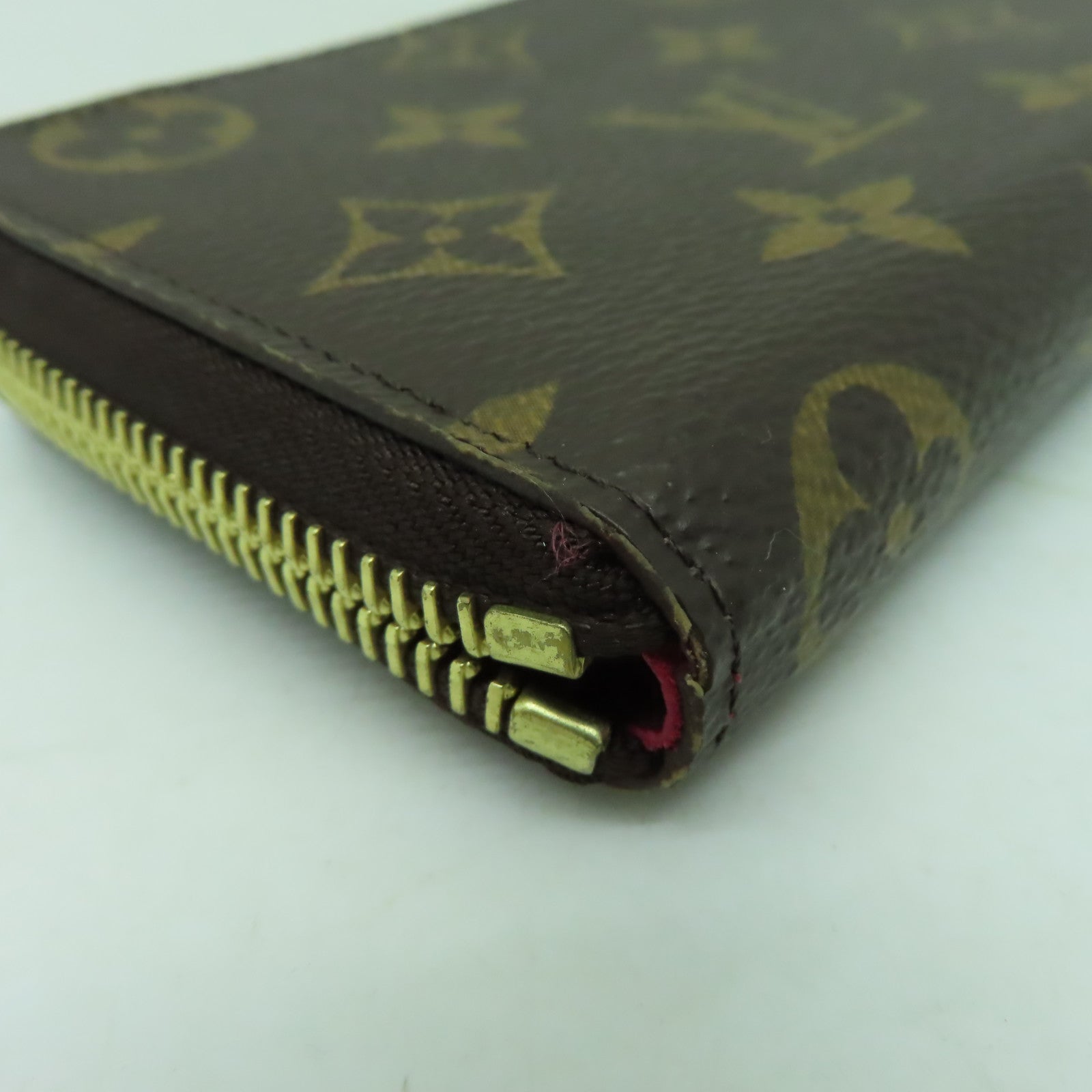 LOUIS VUITTON Monogram Clemence金扣長錢包啡色
