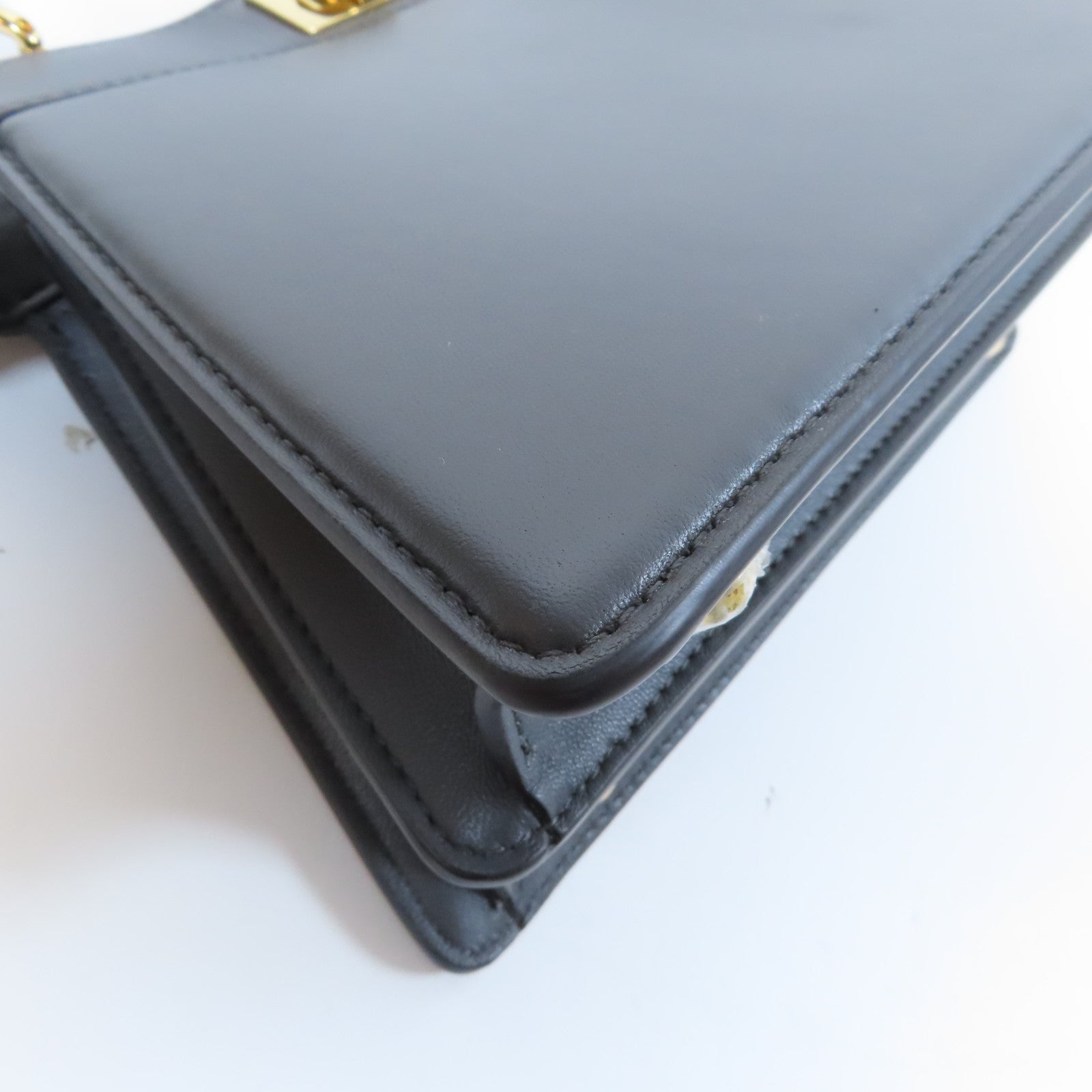 FENDI 牛皮皮革Peekaboo金扣手挽肩背兩用袋灰色