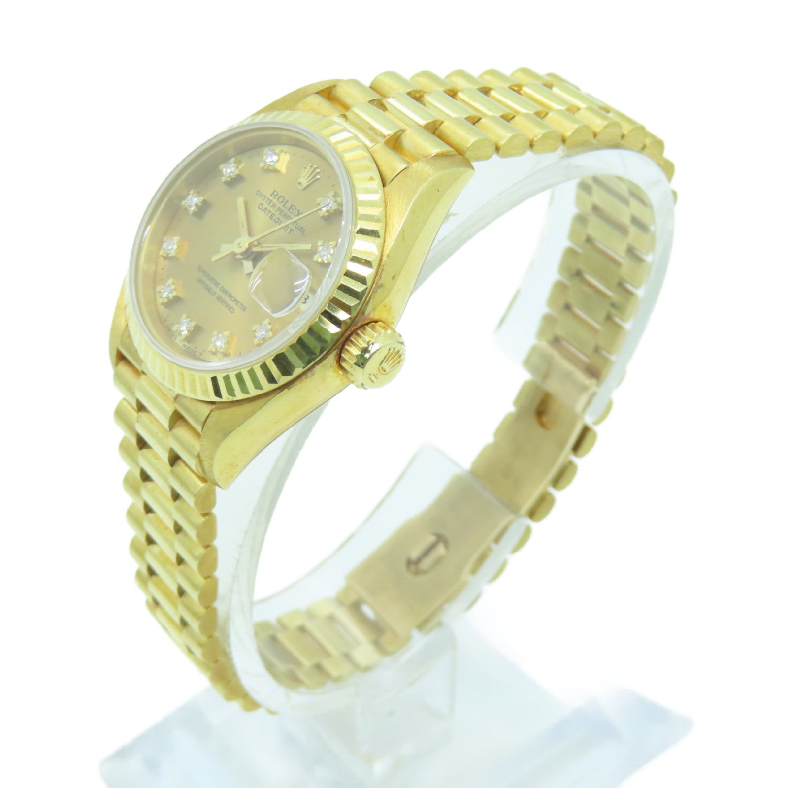ROLEX Datejust 18K黄金/不鏽鋼手錶自動機芯金色