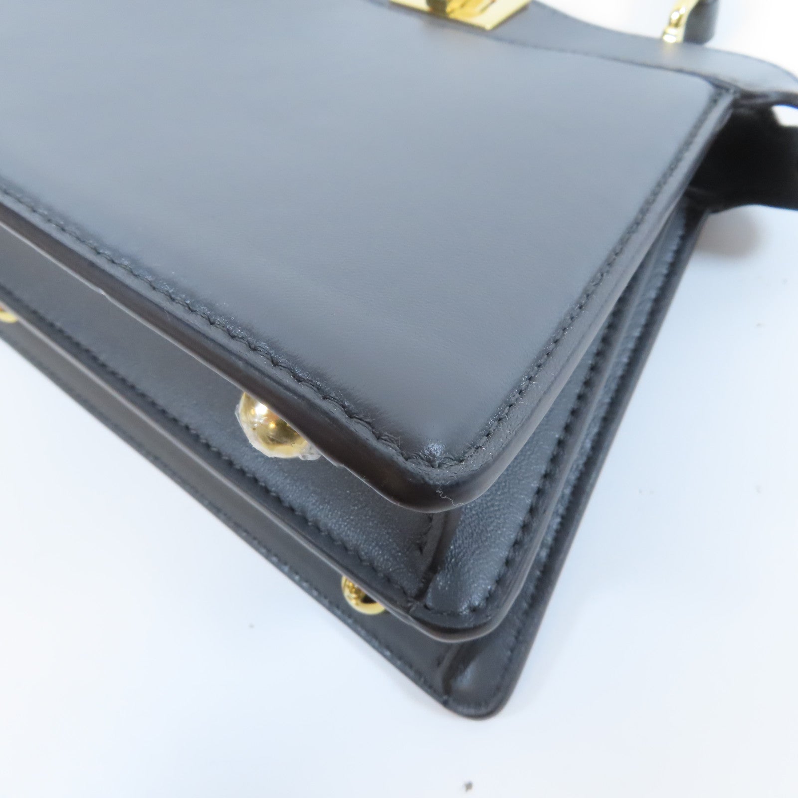 FENDI 牛皮皮革Peekaboo金扣手挽肩背兩用袋灰色