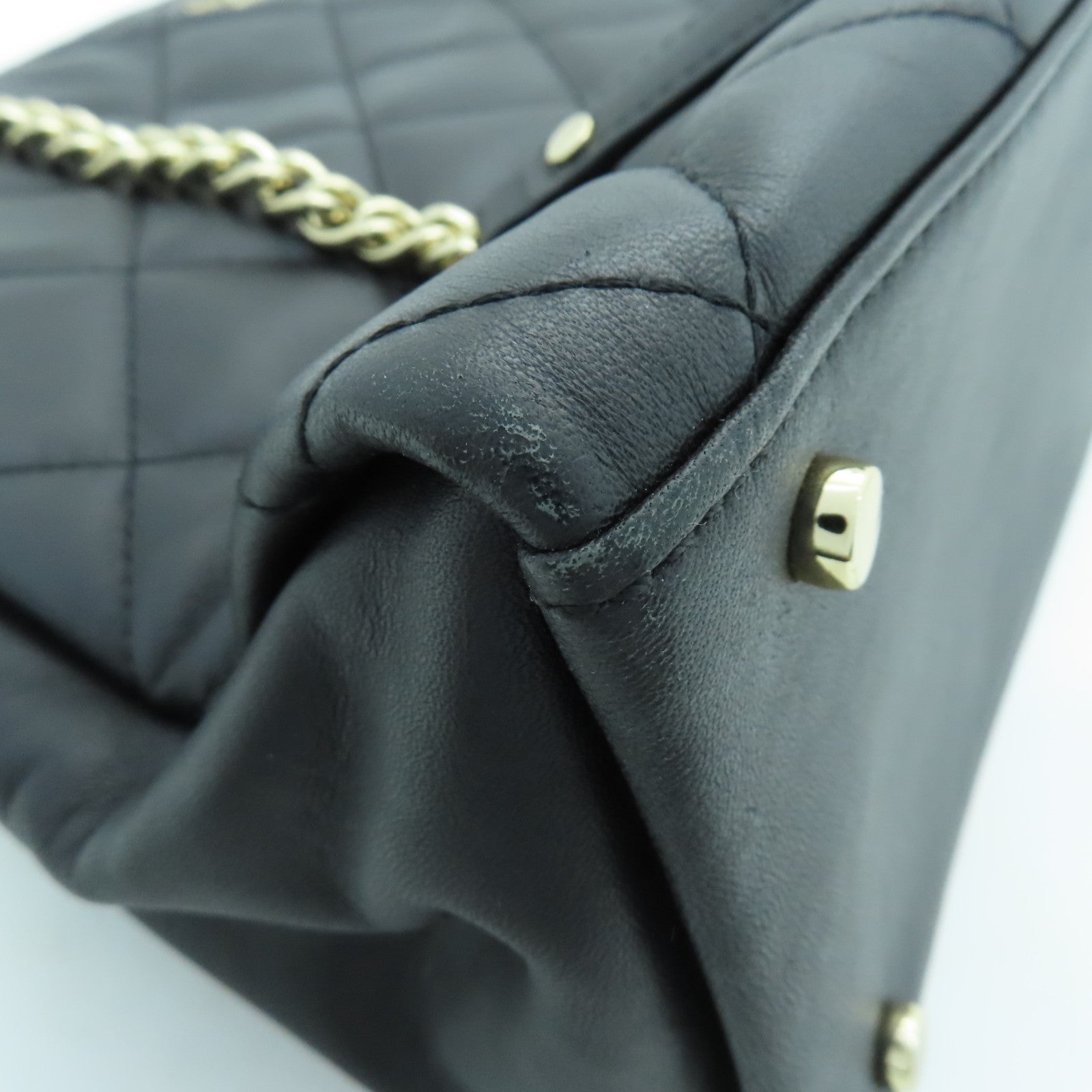 Kate Spade 【激減優惠】牛皮皮革Tote Bag銀扣鏈帶肩背袋黑色