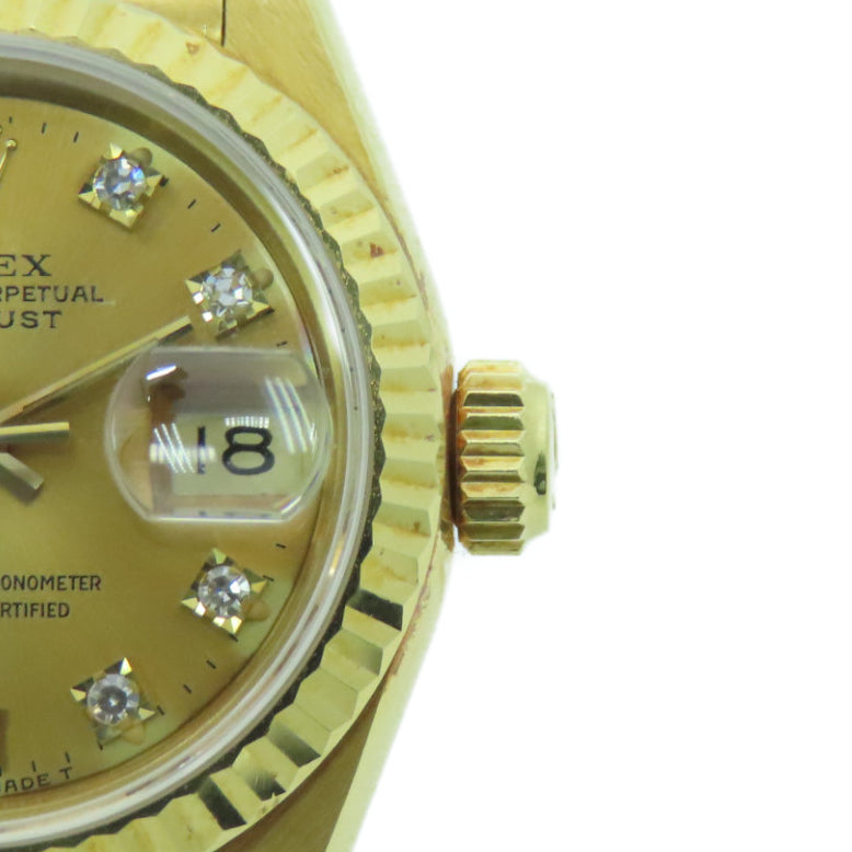 ROLEX Datejust 18K黄金/不鏽鋼手錶自動機芯金色