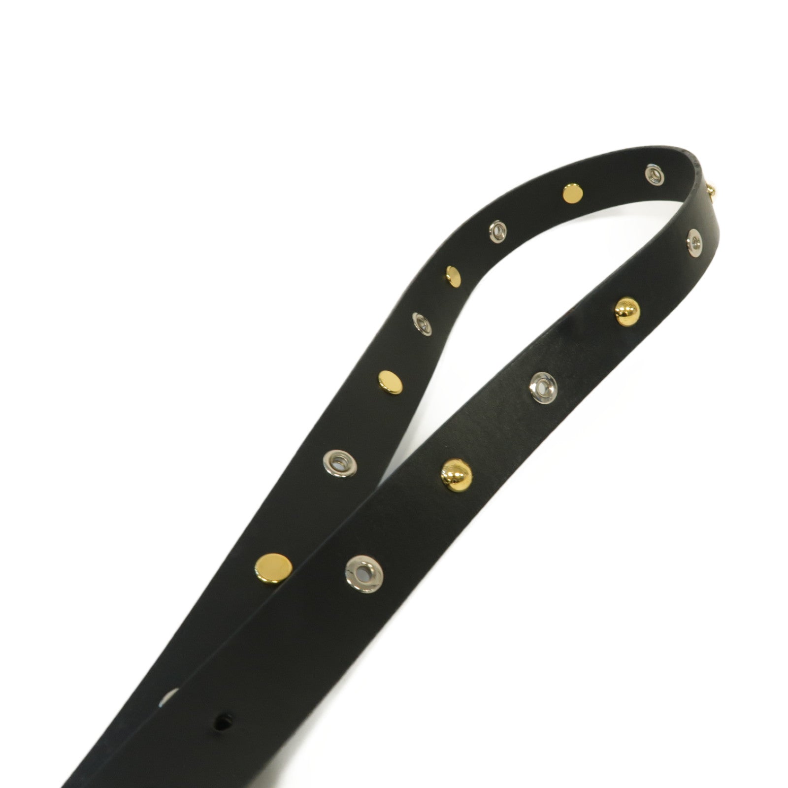 LOUIS VUITTON 牛皮皮革Belt金扣/銀扣皮帶黑色