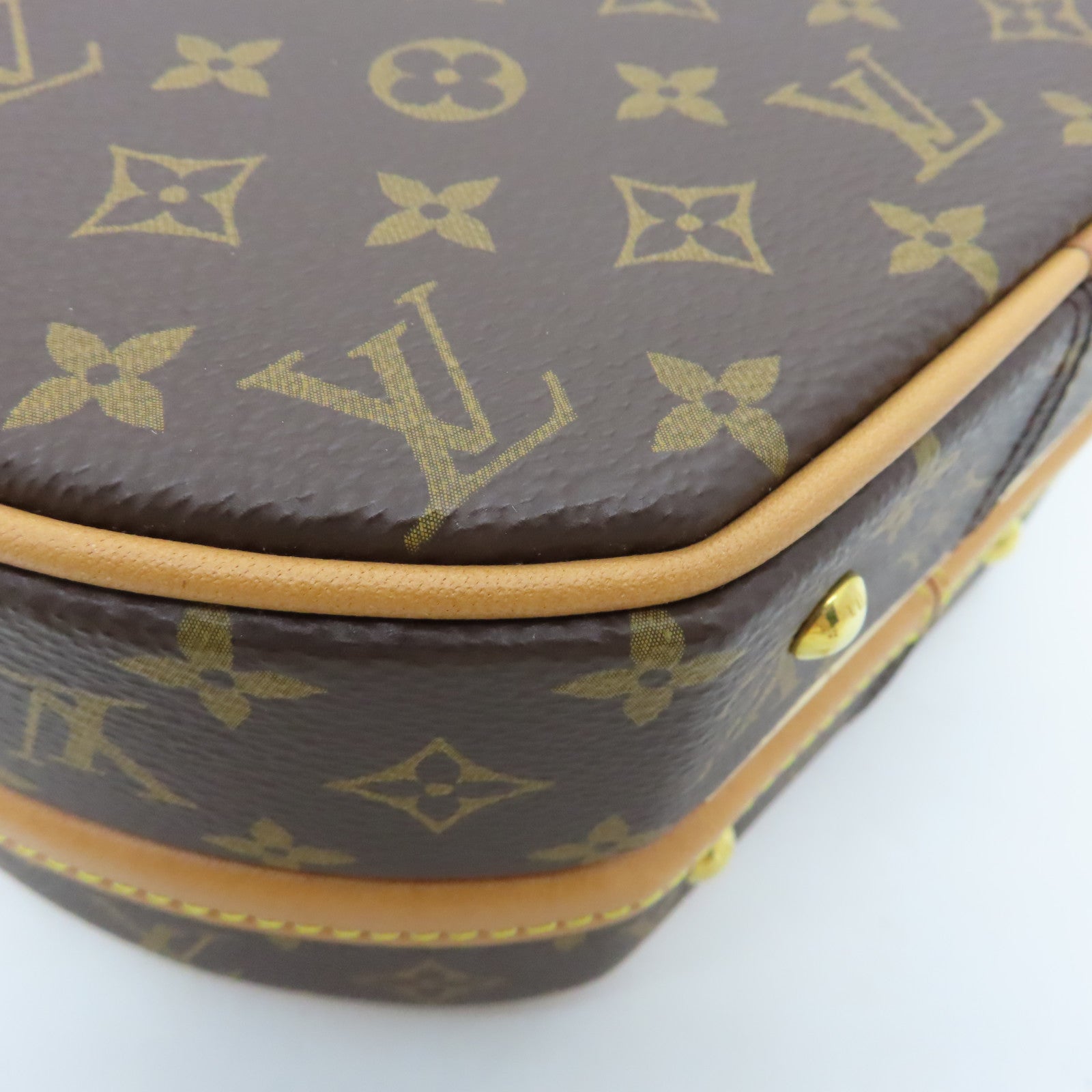 LOUIS VUITTON Monogram Bolite Petite Chapeau Gold Buckle Shoulder Bag Brown