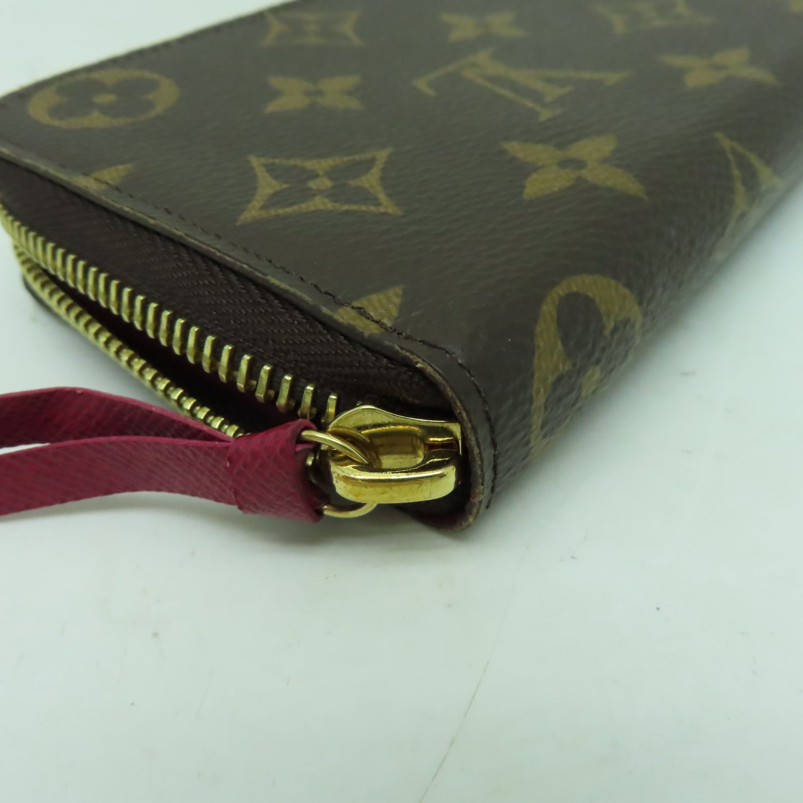 LOUIS VUITTON Monogram Clemence金扣長錢包啡色