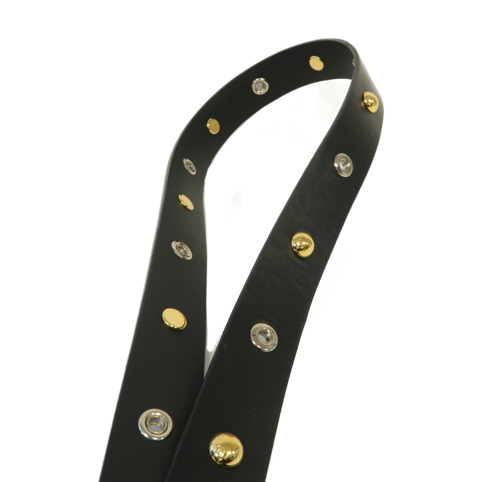 LOUIS VUITTON 牛皮皮革Belt金扣/銀扣皮帶黑色
