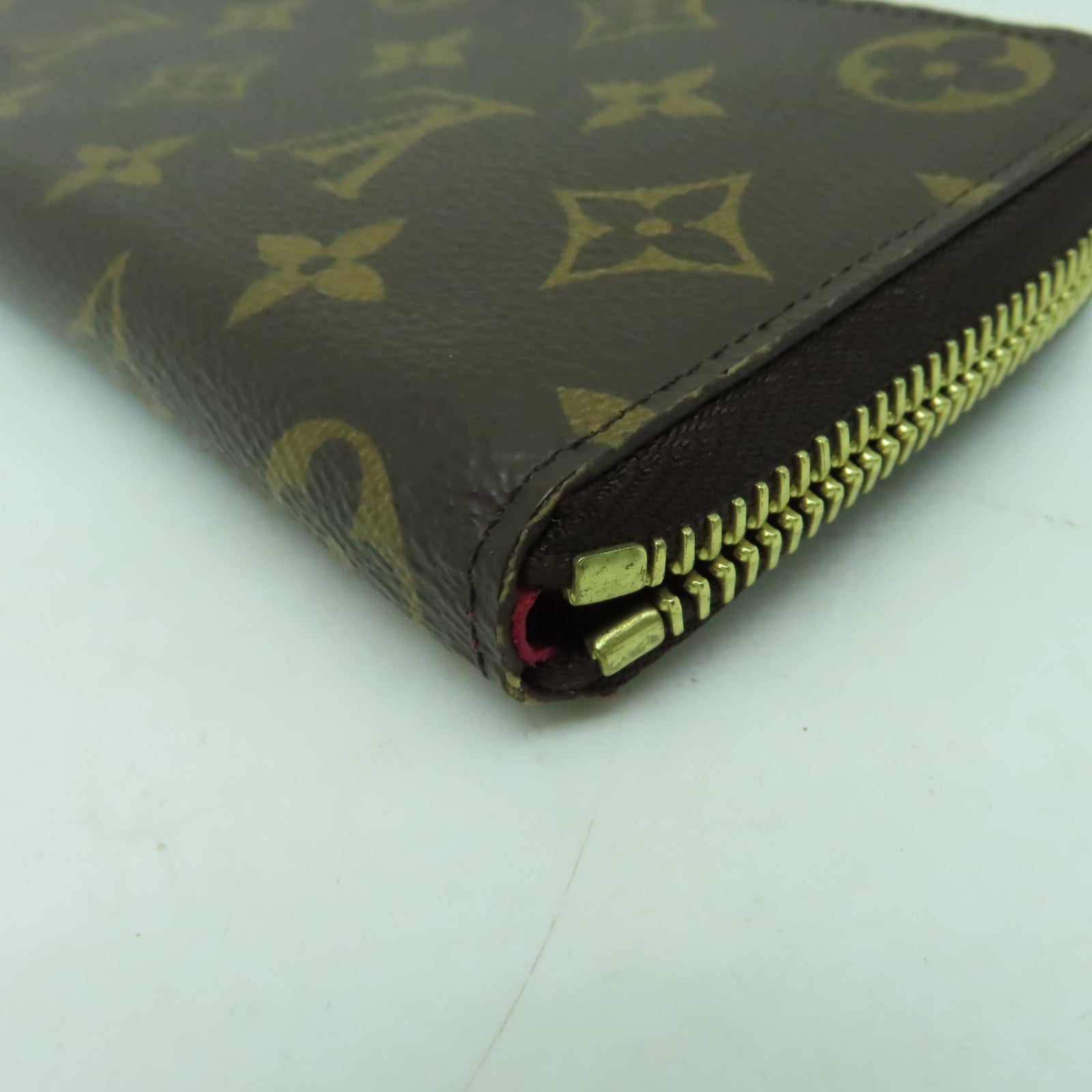 LOUIS VUITTON Monogram Clemence金扣長錢包啡色