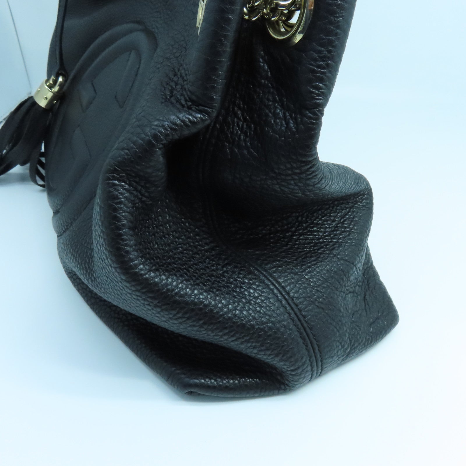 GUCCI 牛皮皮革Chain Shoulder金扣肩背袋黑色