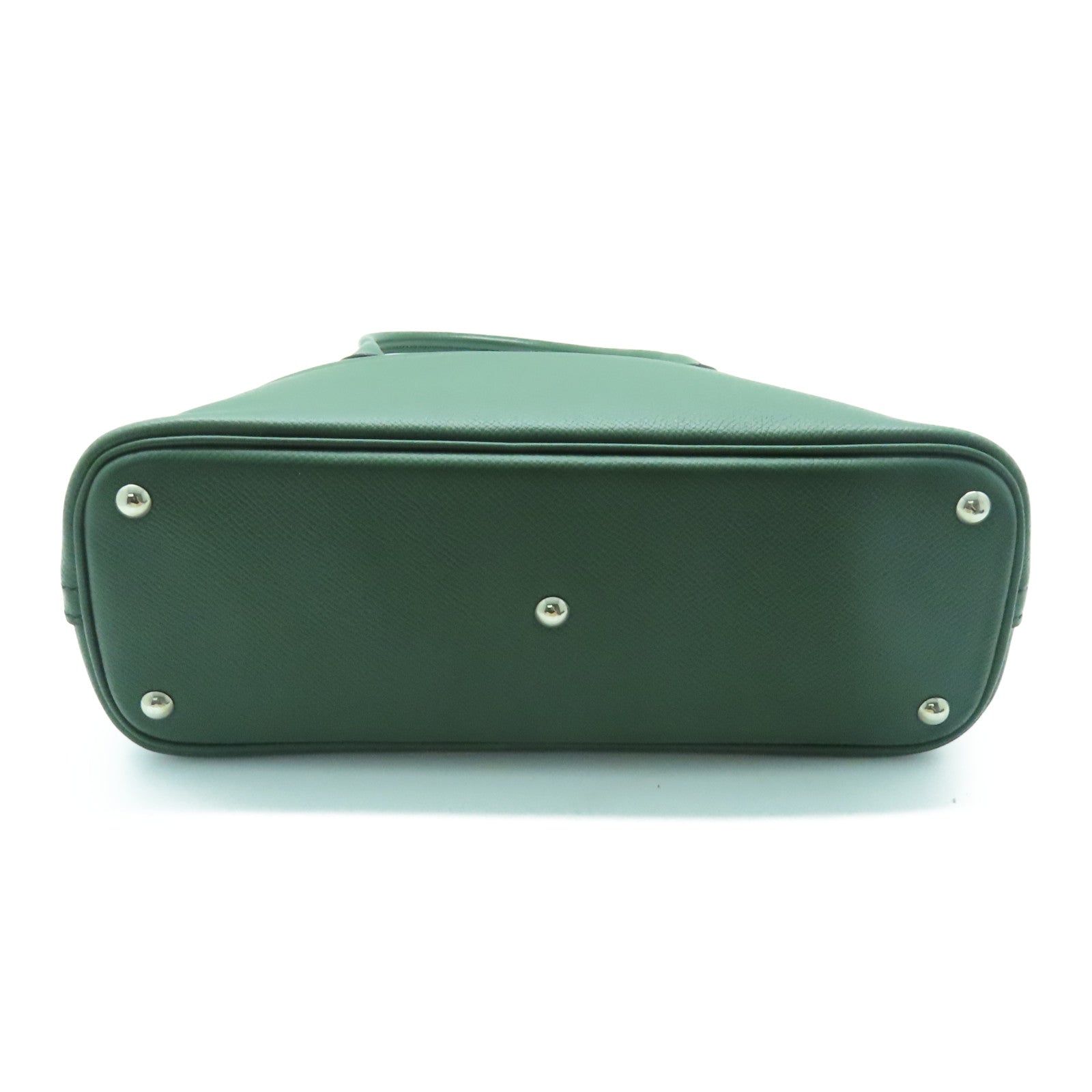 HERMES Epsom皮革Bolide 27 Hand Bag银扣手挽袋绿色