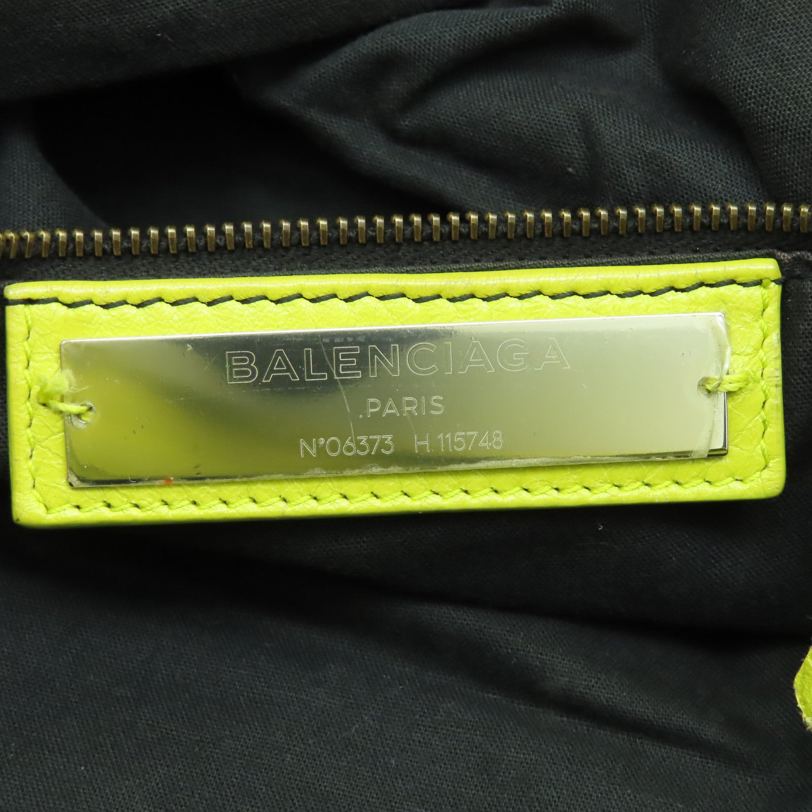 BALENCIAGA 羊皮皮革City黑扣手挽肩背兩用袋黃色