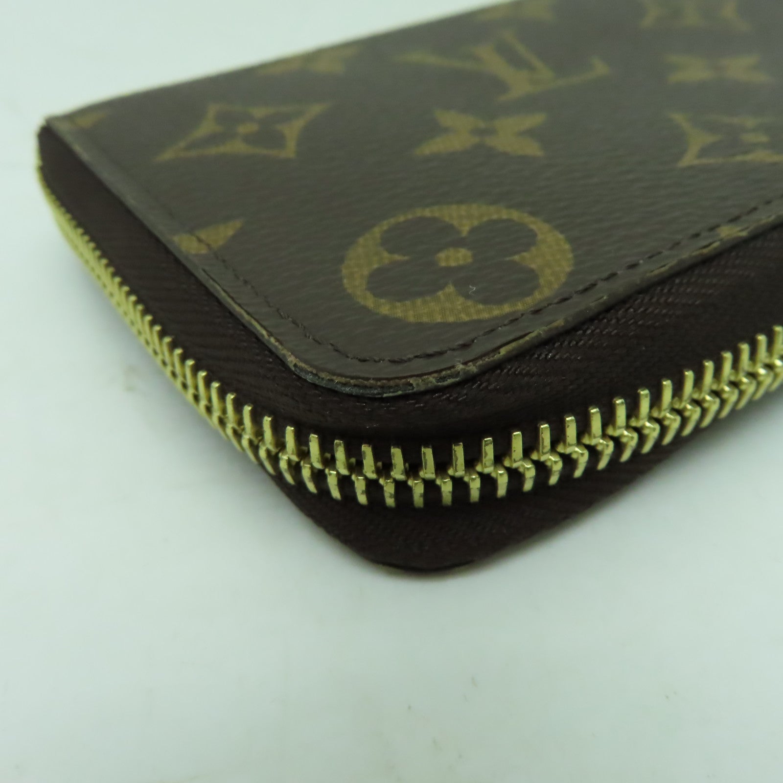 LOUIS VUITTON Monogram Clemence金扣長錢包啡色