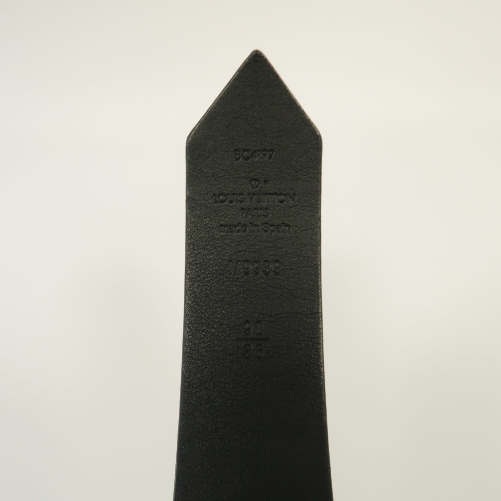 LOUIS VUITTON 牛皮皮革Belt金扣/銀扣皮帶黑色