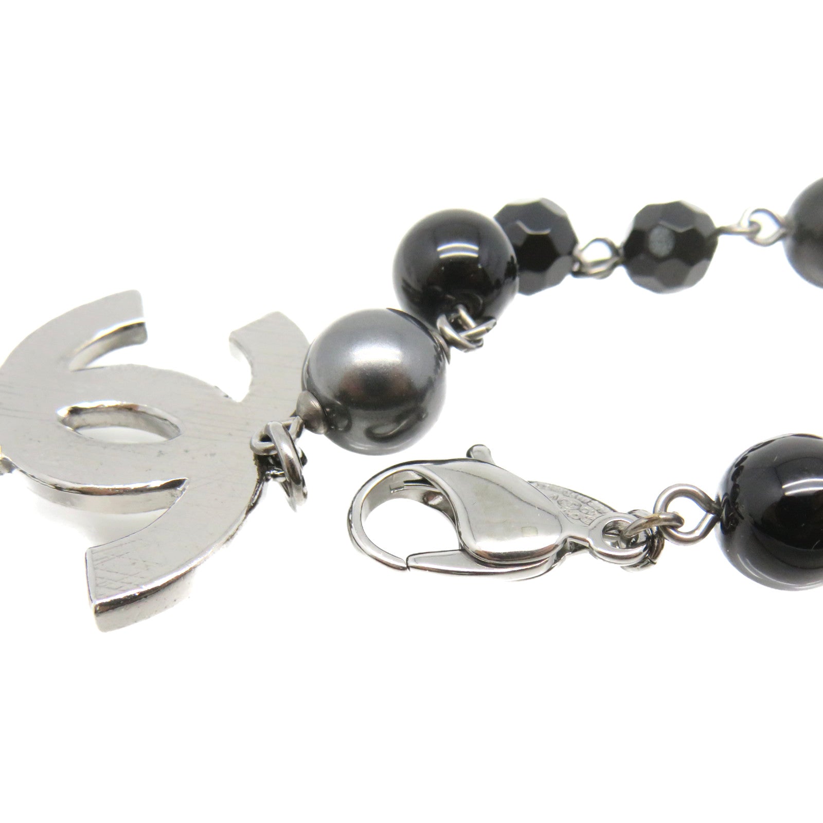 CHANEL 金属/PVC Bracelet手链黑色/银色