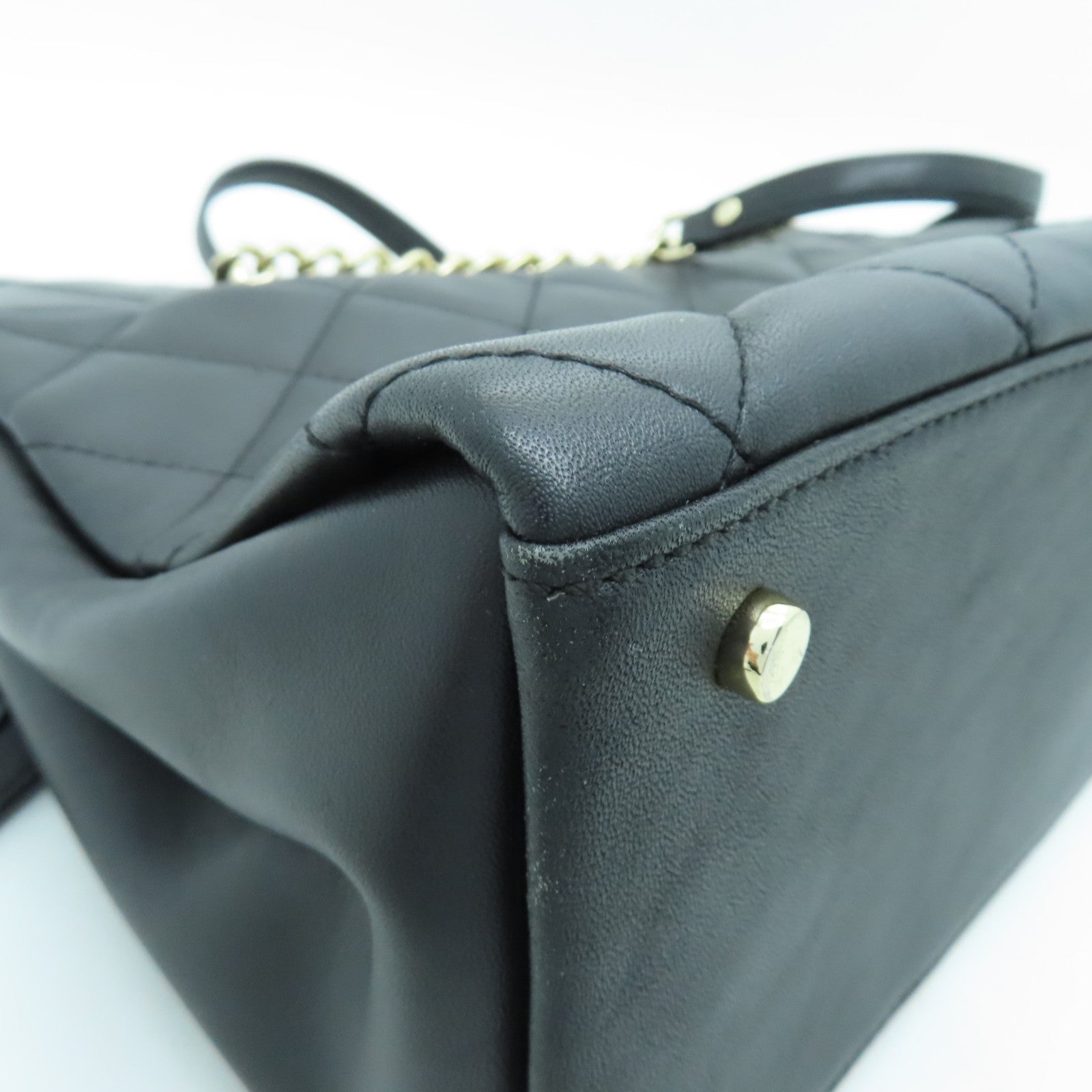 Kate Spade 【激減優惠】牛皮皮革Tote Bag銀扣鏈帶肩背袋黑色