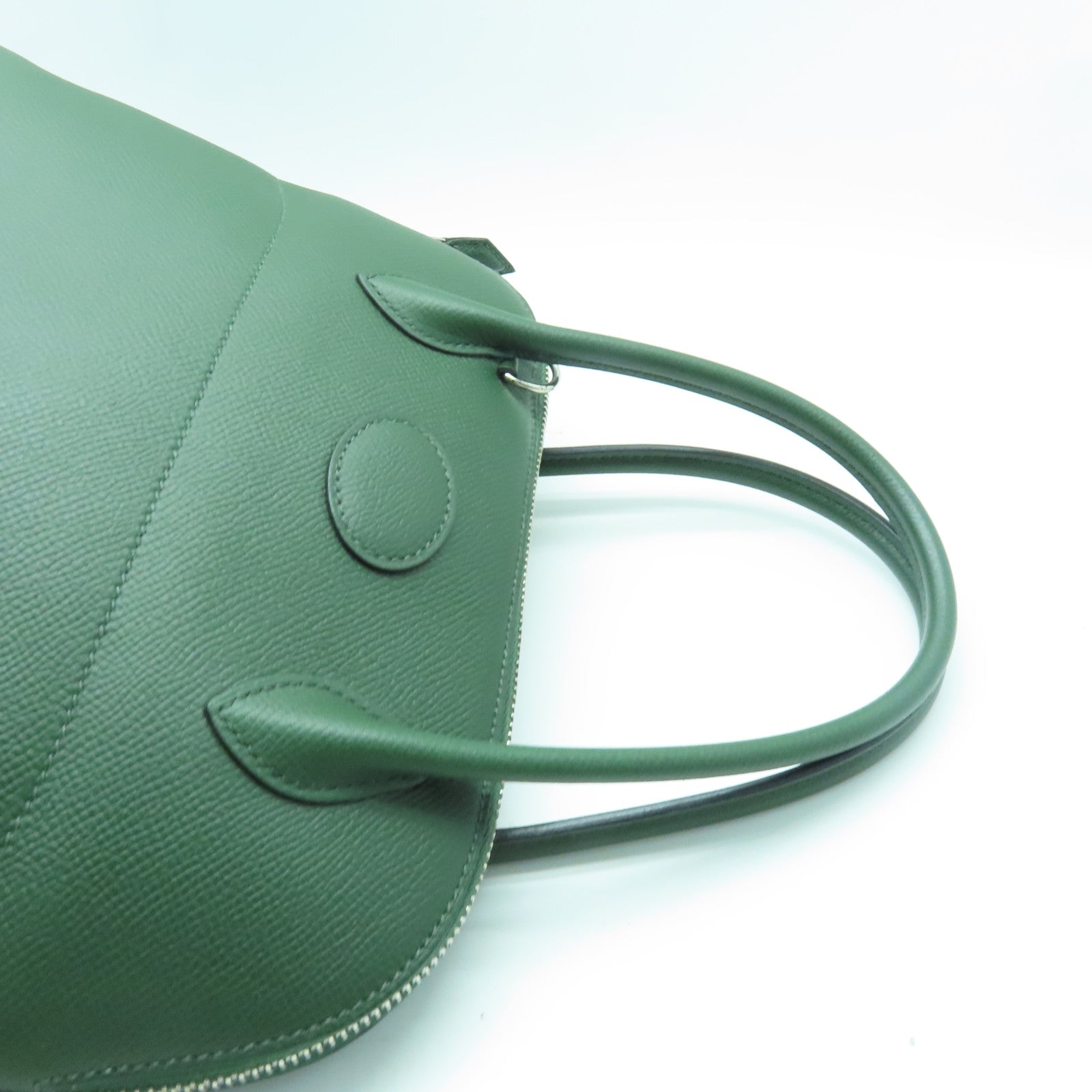 HERMES Epsom皮革Bolide 27 Hand Bag银扣手挽袋绿色