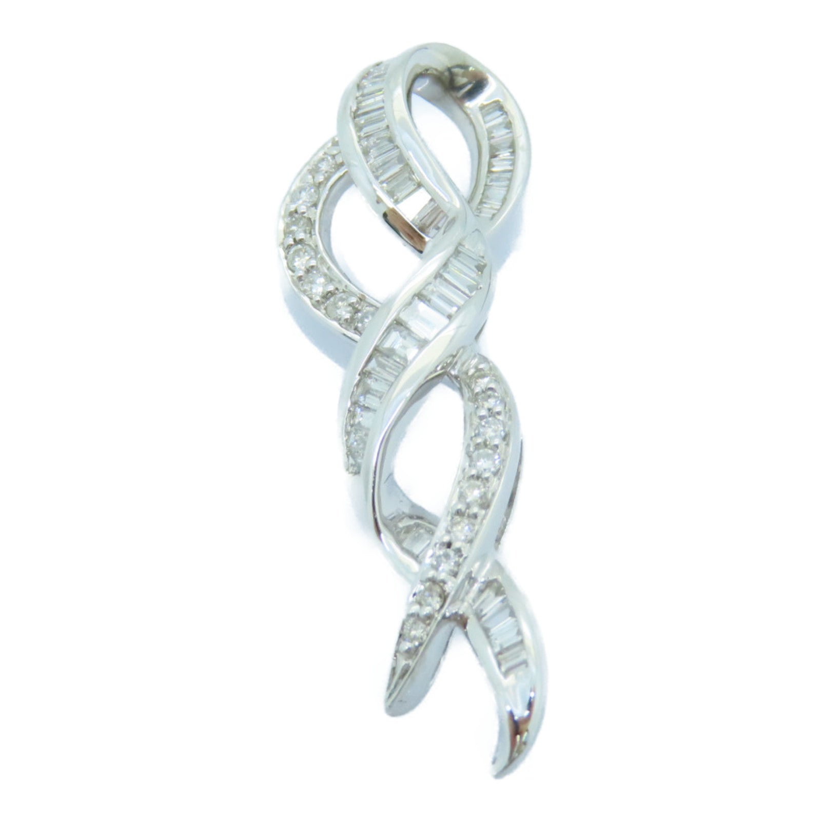 JEWELRY 18K白金Diamond Pendant 0.16ct/0.04ct钻石吊坠
