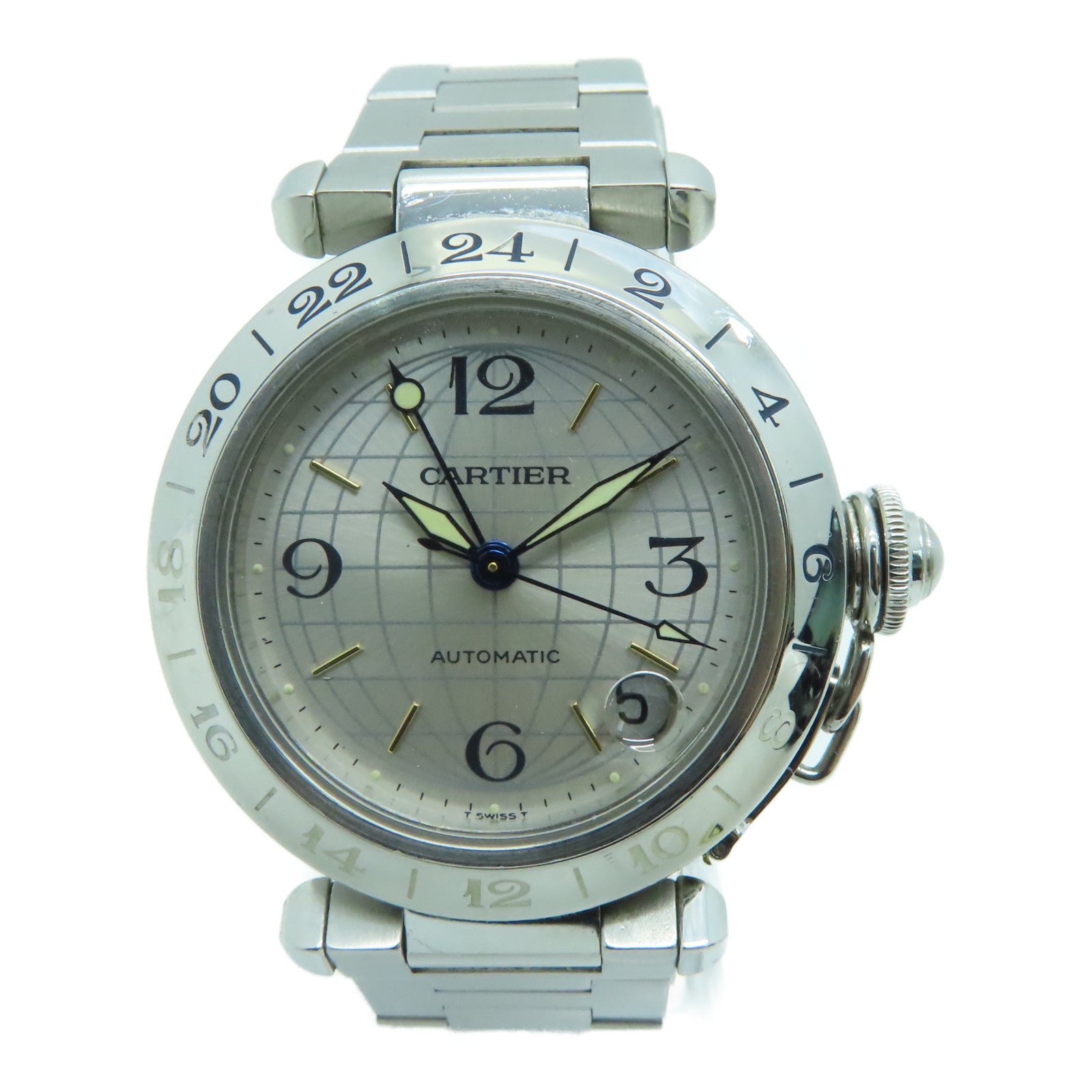 CARTIER Pasha C不鏽鋼手錶自動機芯銀色