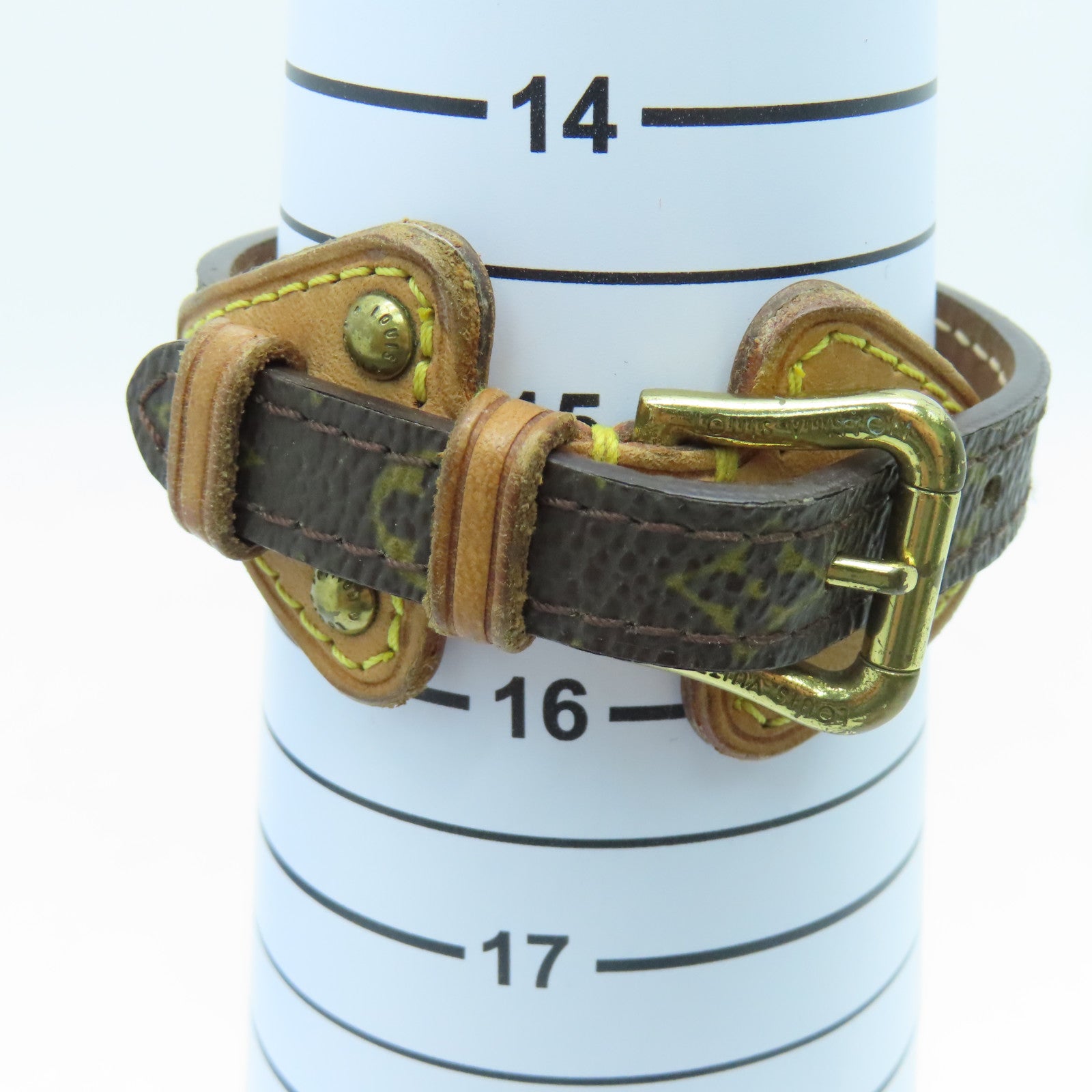 LOUIS VUITTON Monogram Bracelet手镯金扣啡色
