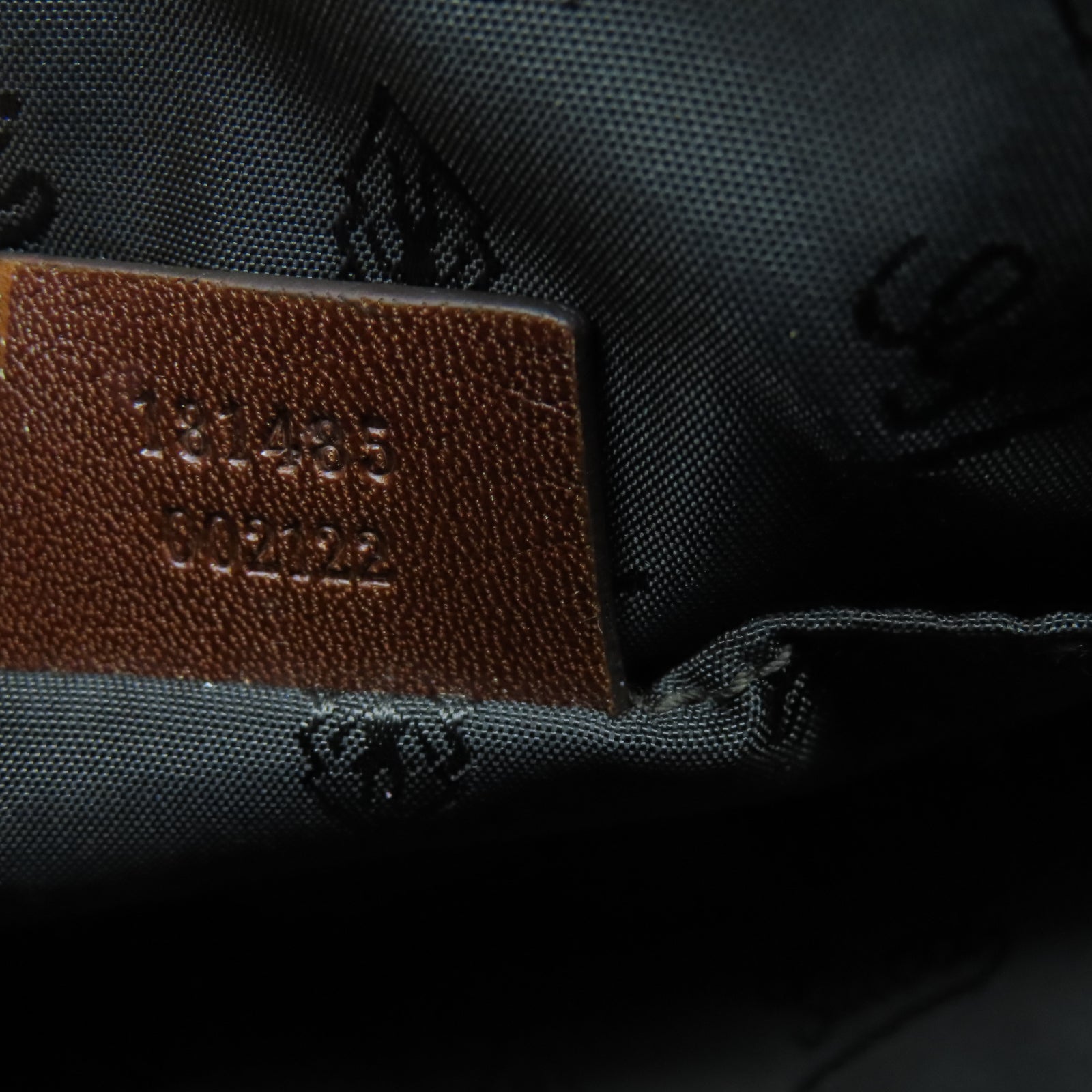 GUCCI 塗層帆布Ribbon金扣手挽袋棕色