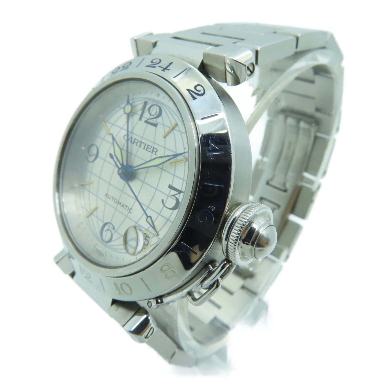CARTIER Pasha C不鏽鋼手錶自動機芯銀色