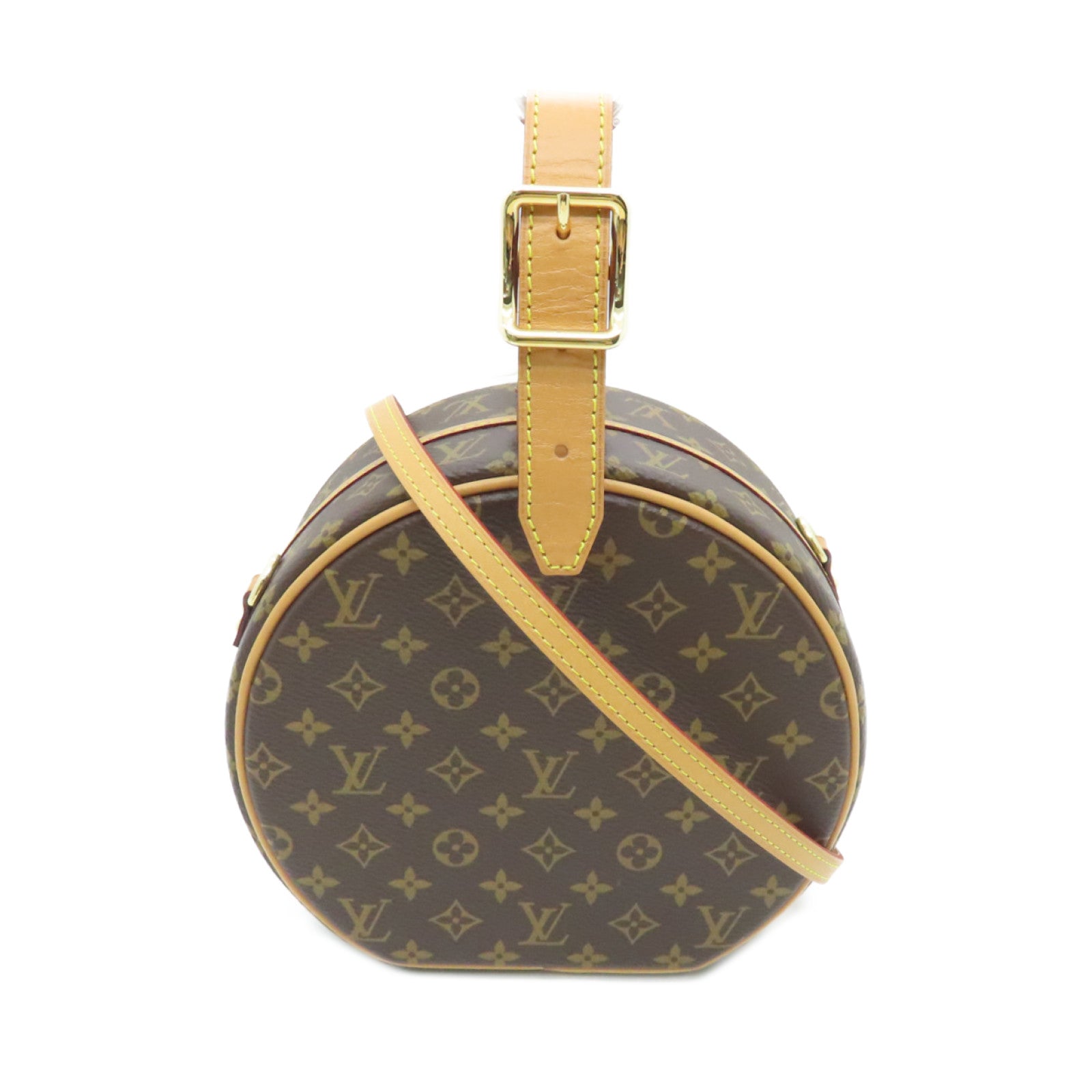 LOUIS VUITTON Monogram Bolite Petite Chapeau Gold Buckle Shoulder Bag Brown