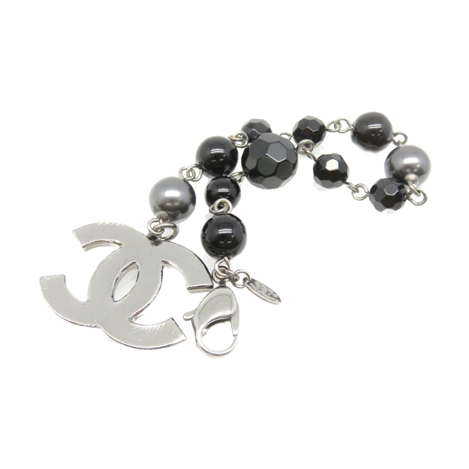 CHANEL 金属/PVC Bracelet手链黑色/银色